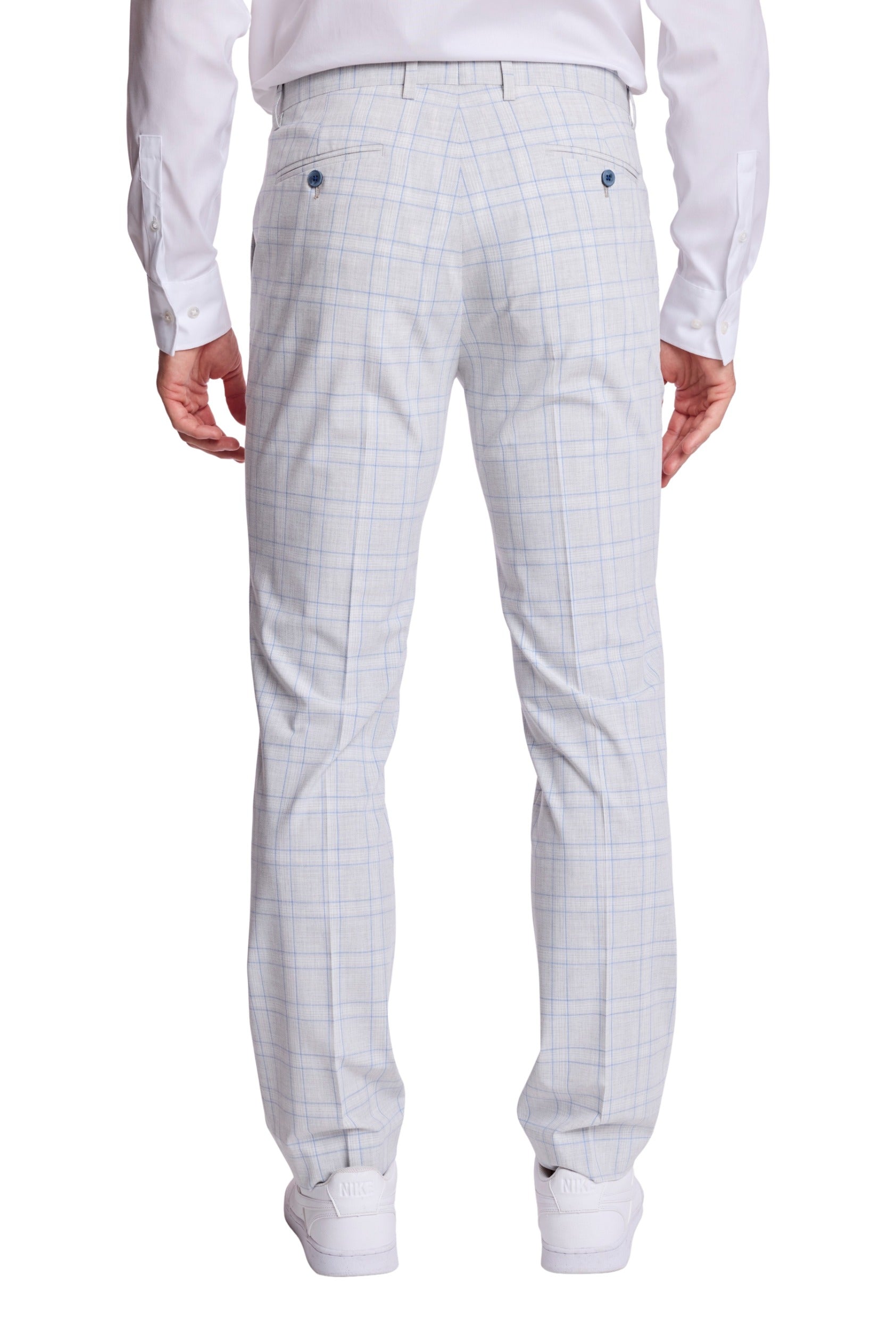 Downing Pants - slim - Grey Blue Check