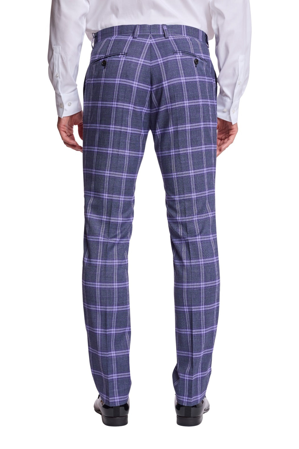 Downing Pants - slim - Purple Navy White Check