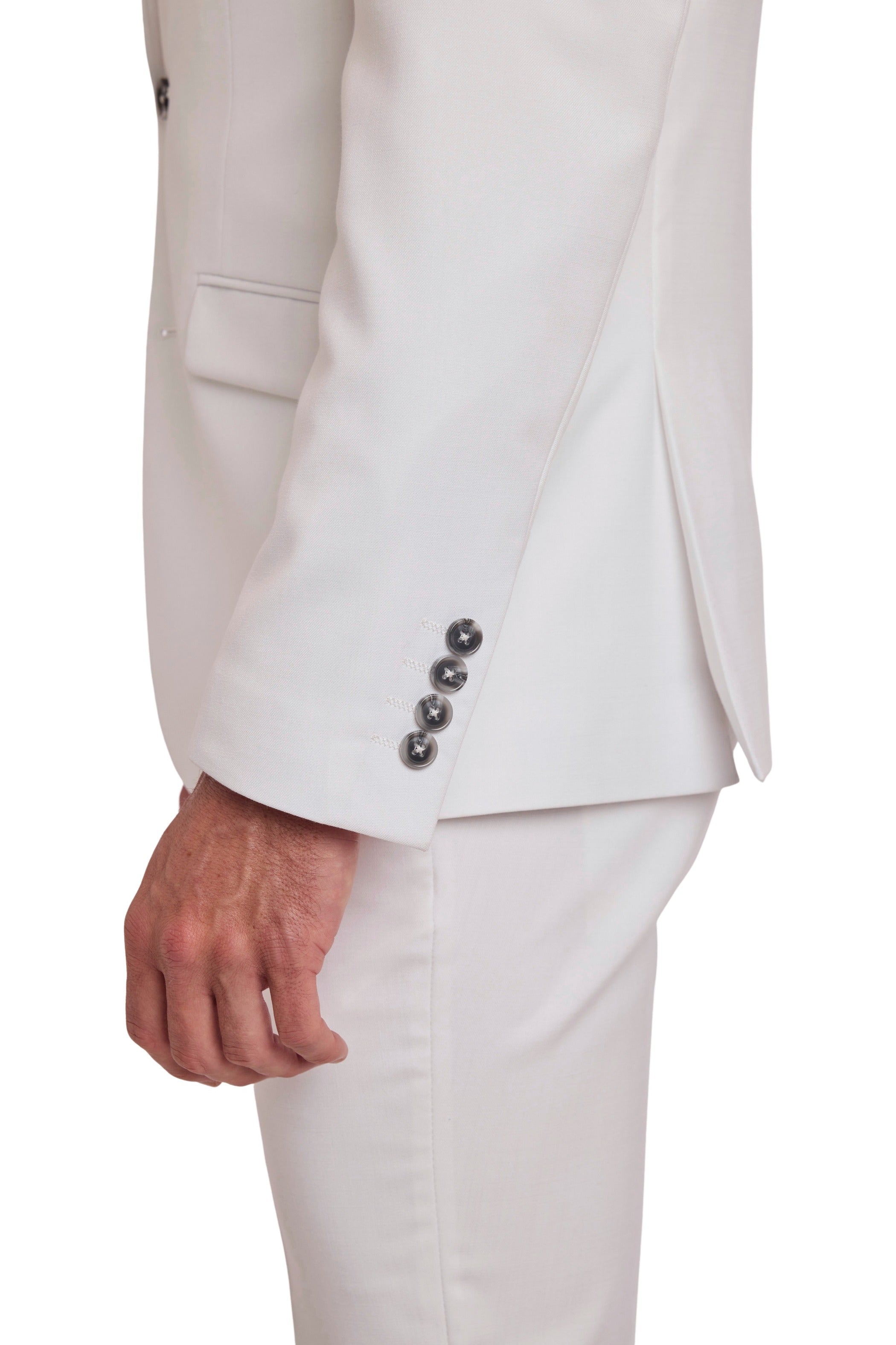 Dover Notch Jacket - slim - White Sharkskin