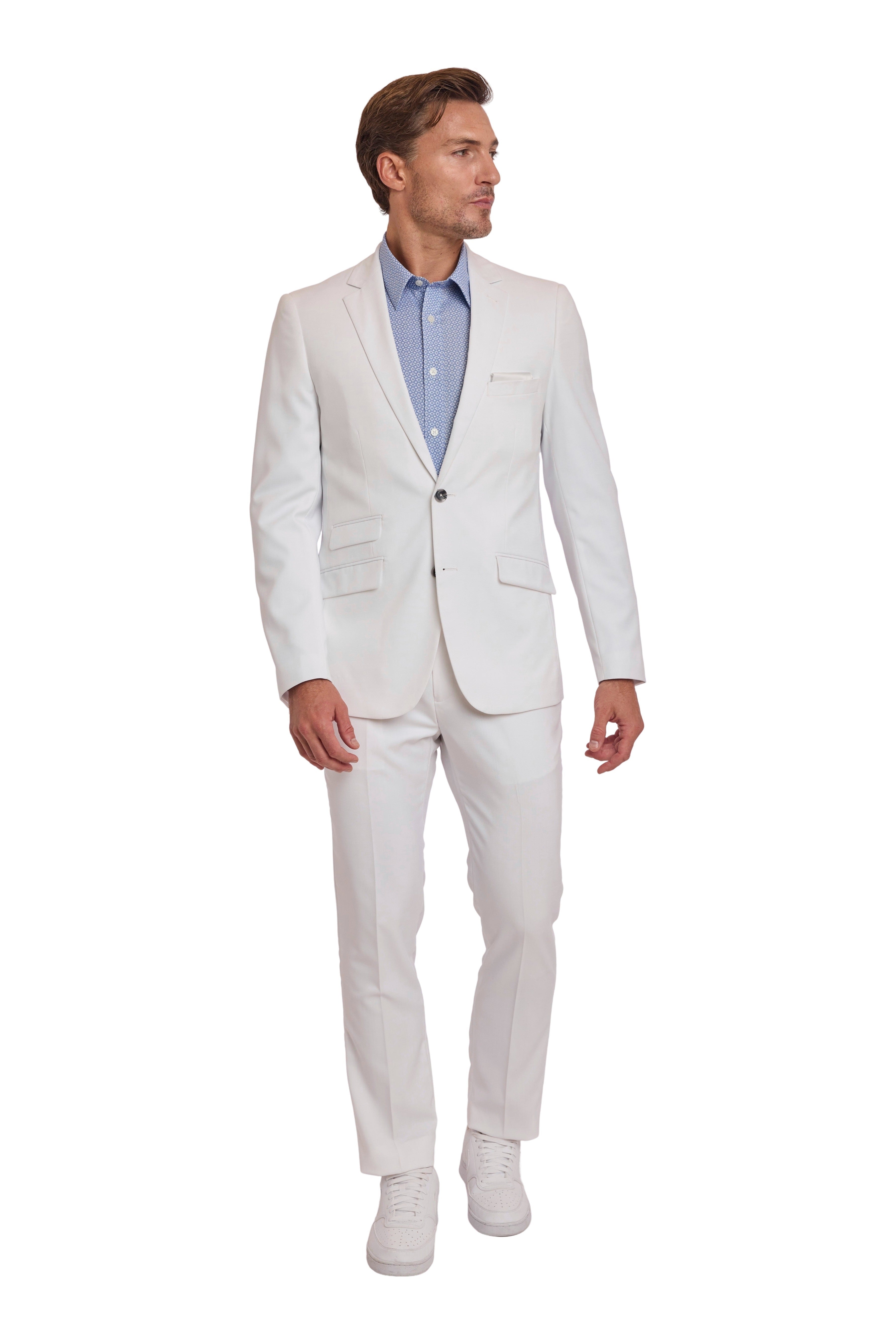 Dover Notch Jacket - slim - White Sharkskin