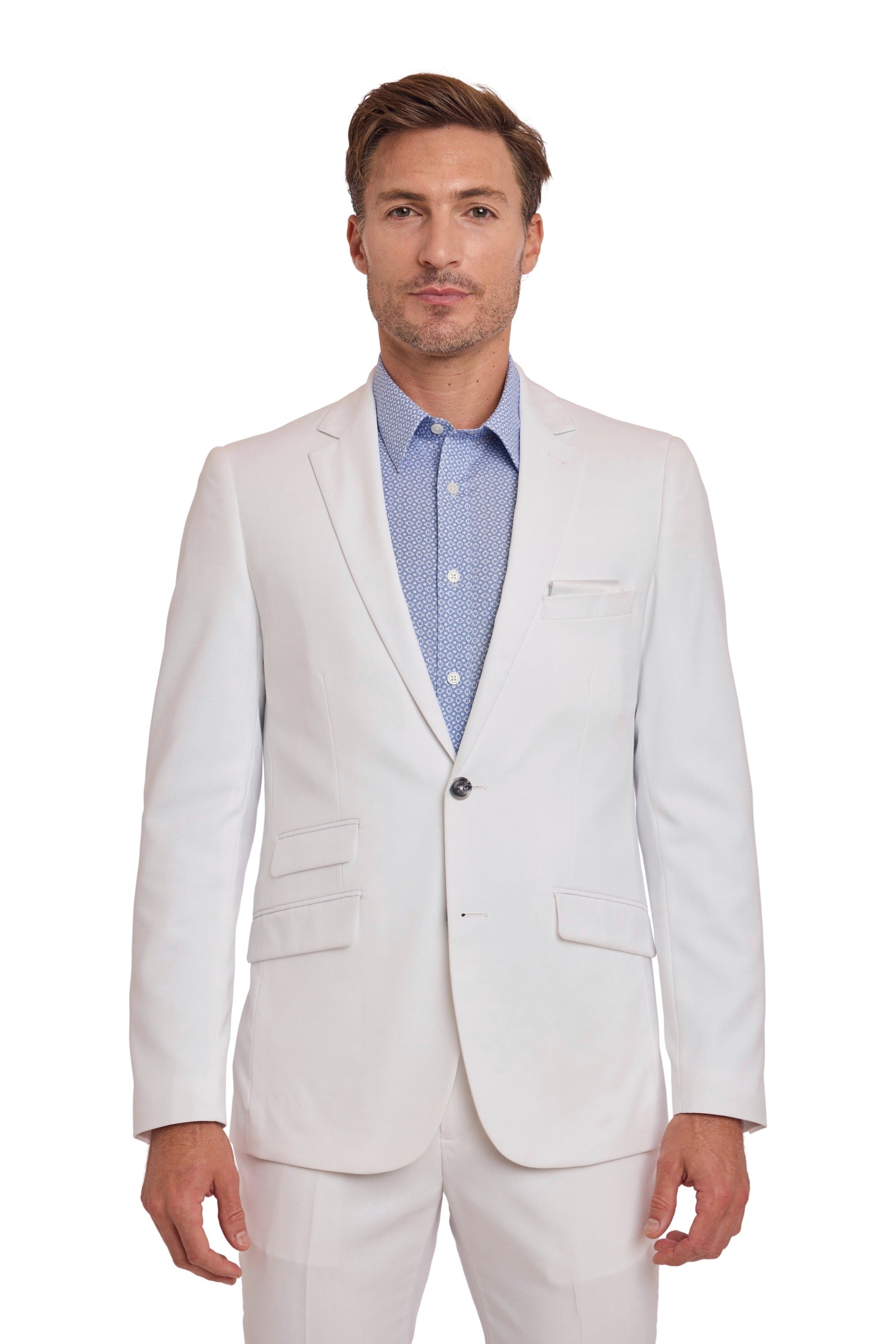 Dover Notch Jacket - slim - White Sharkskin