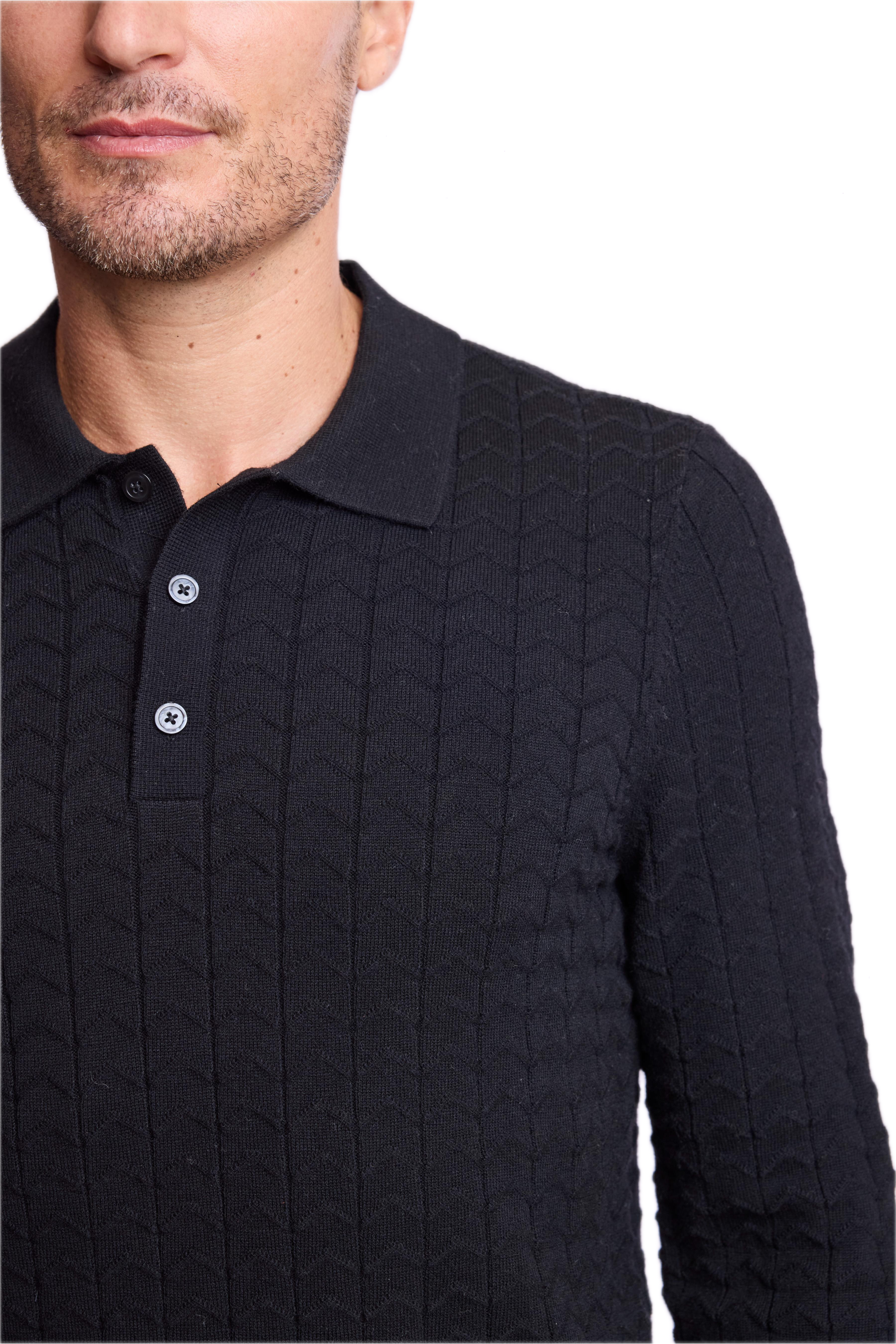 3 Button Polo - Black Nightfall
