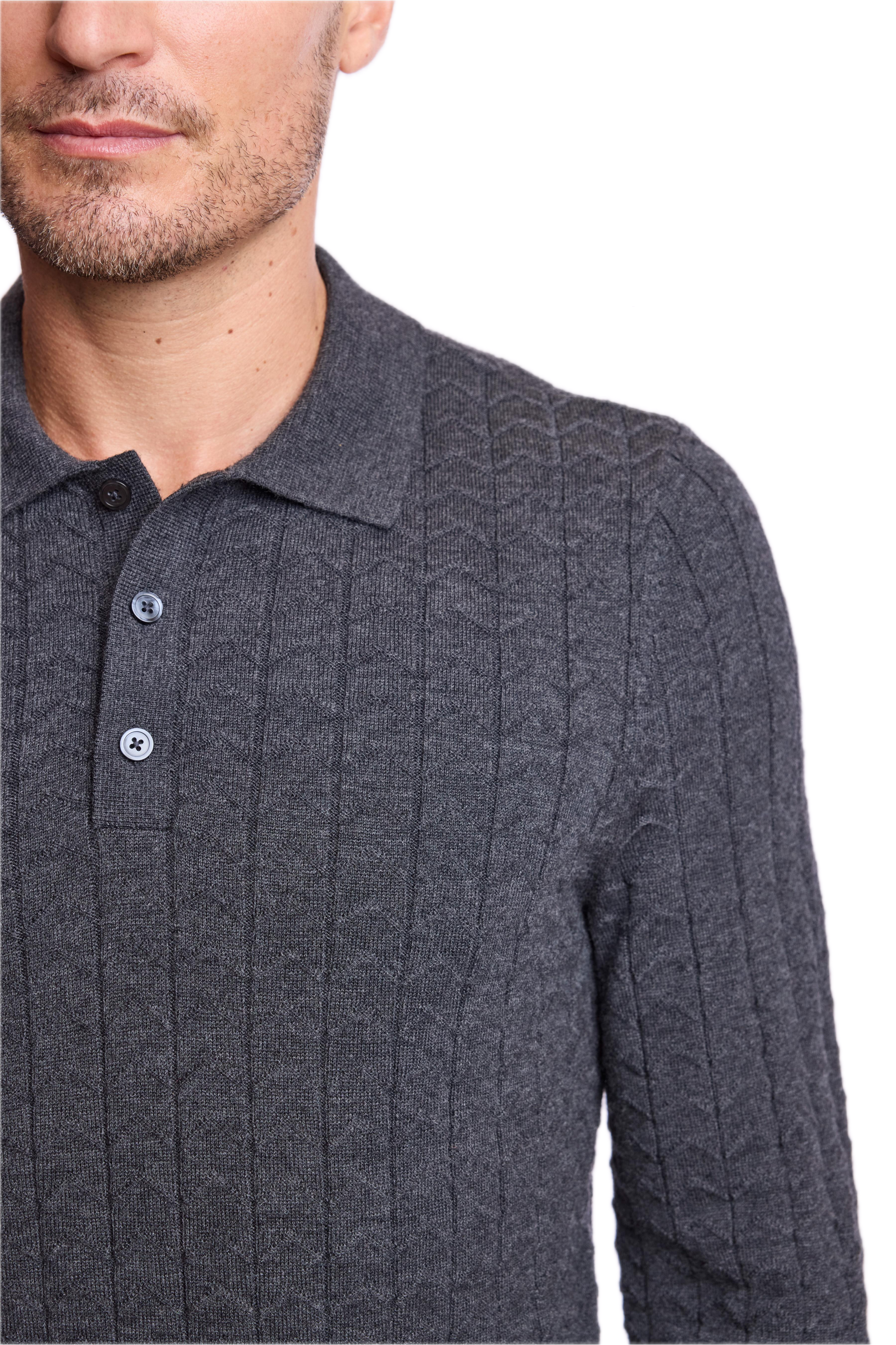 3 Button Polo - Charcoal