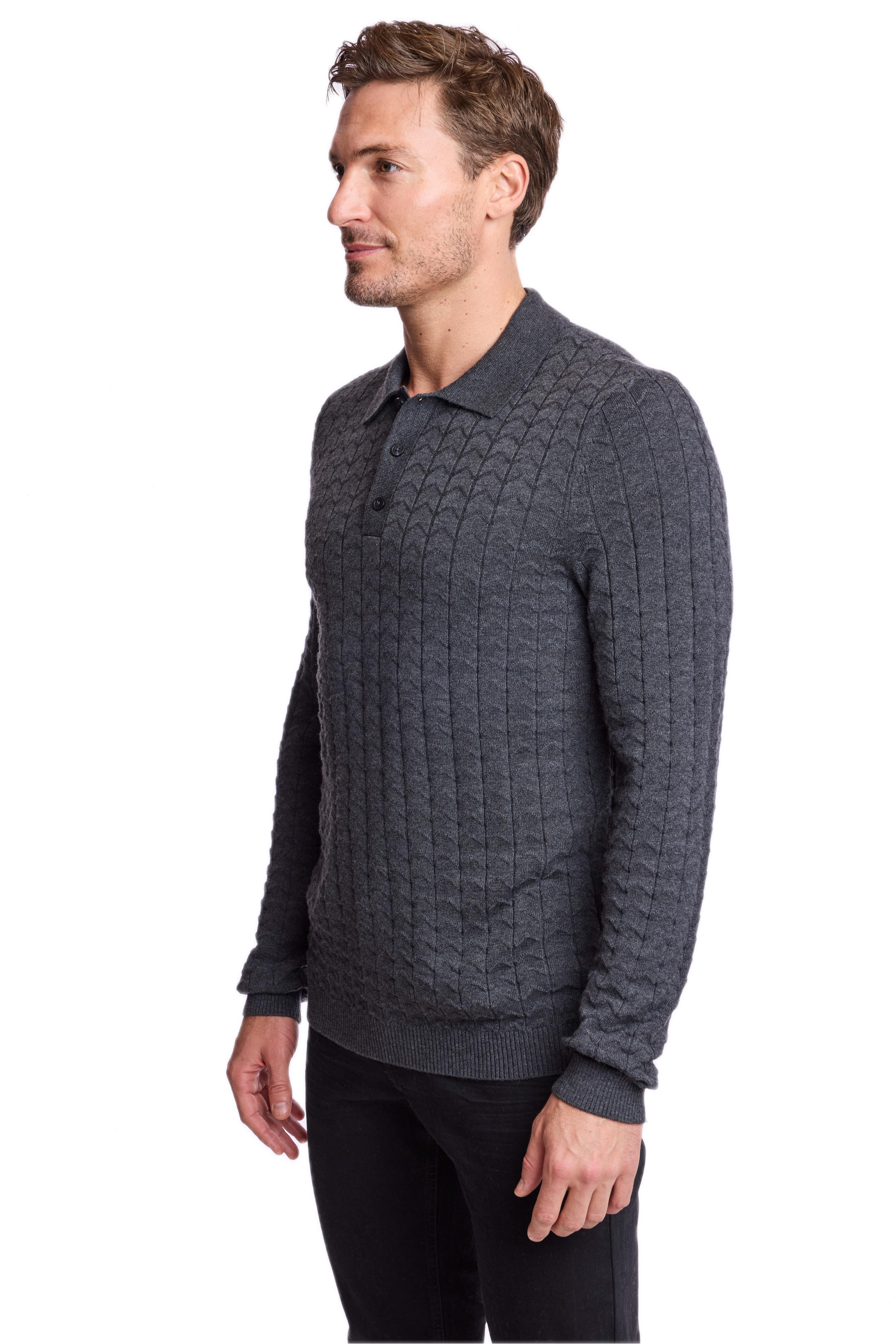3 Button Polo - Charcoal