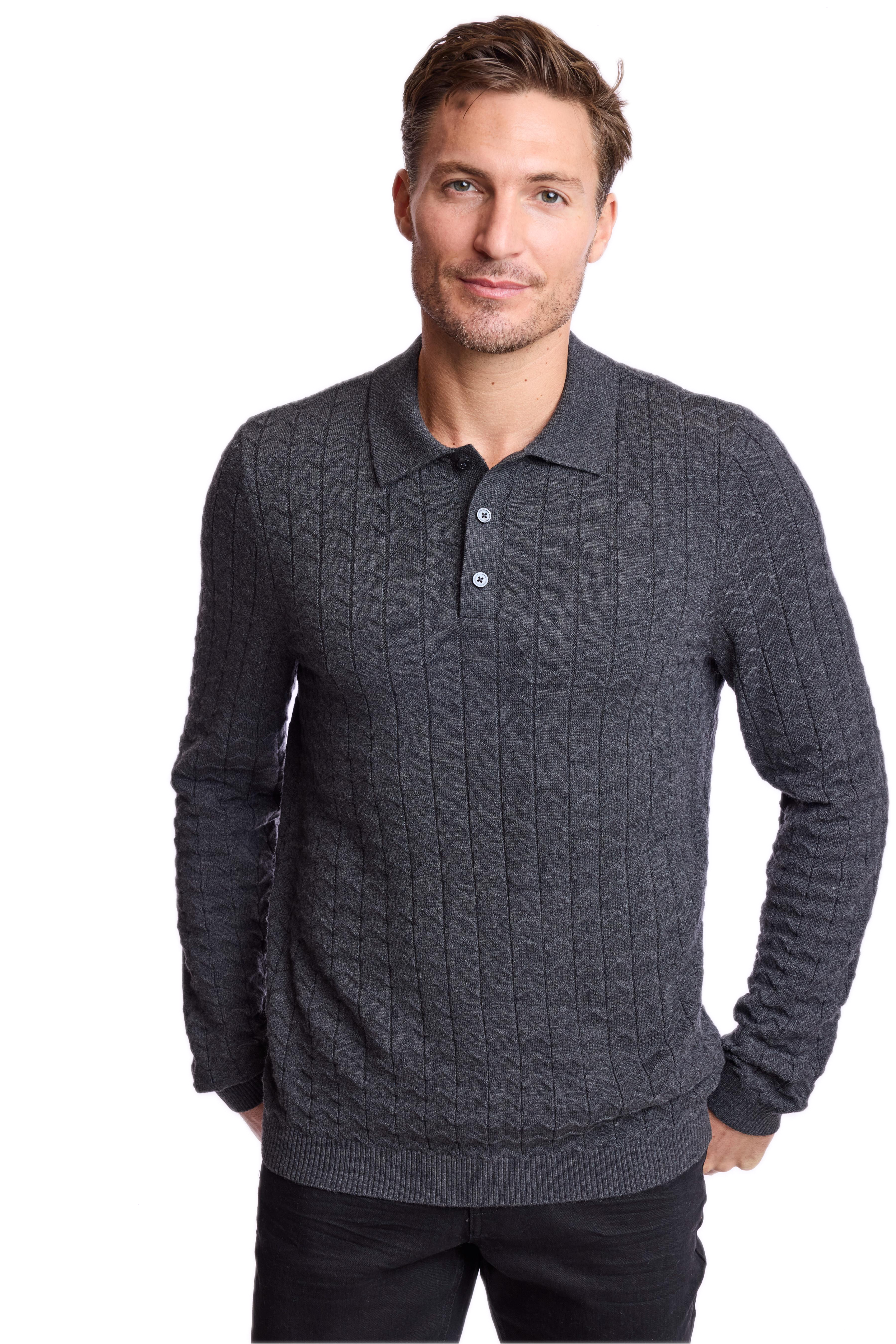 3 Button Polo - Charcoal