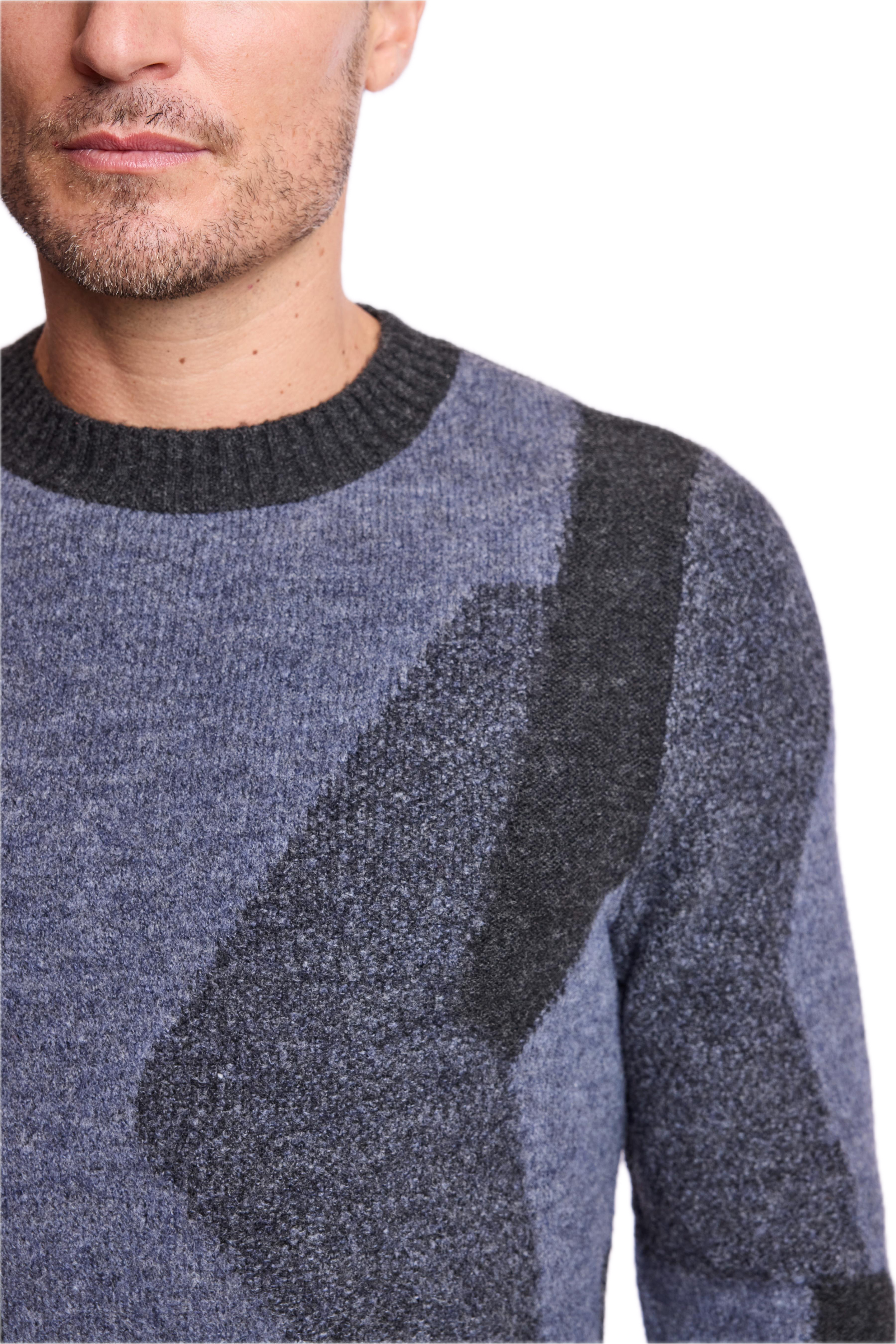 Crewneck Sweater - Charcoal & Blue Grey