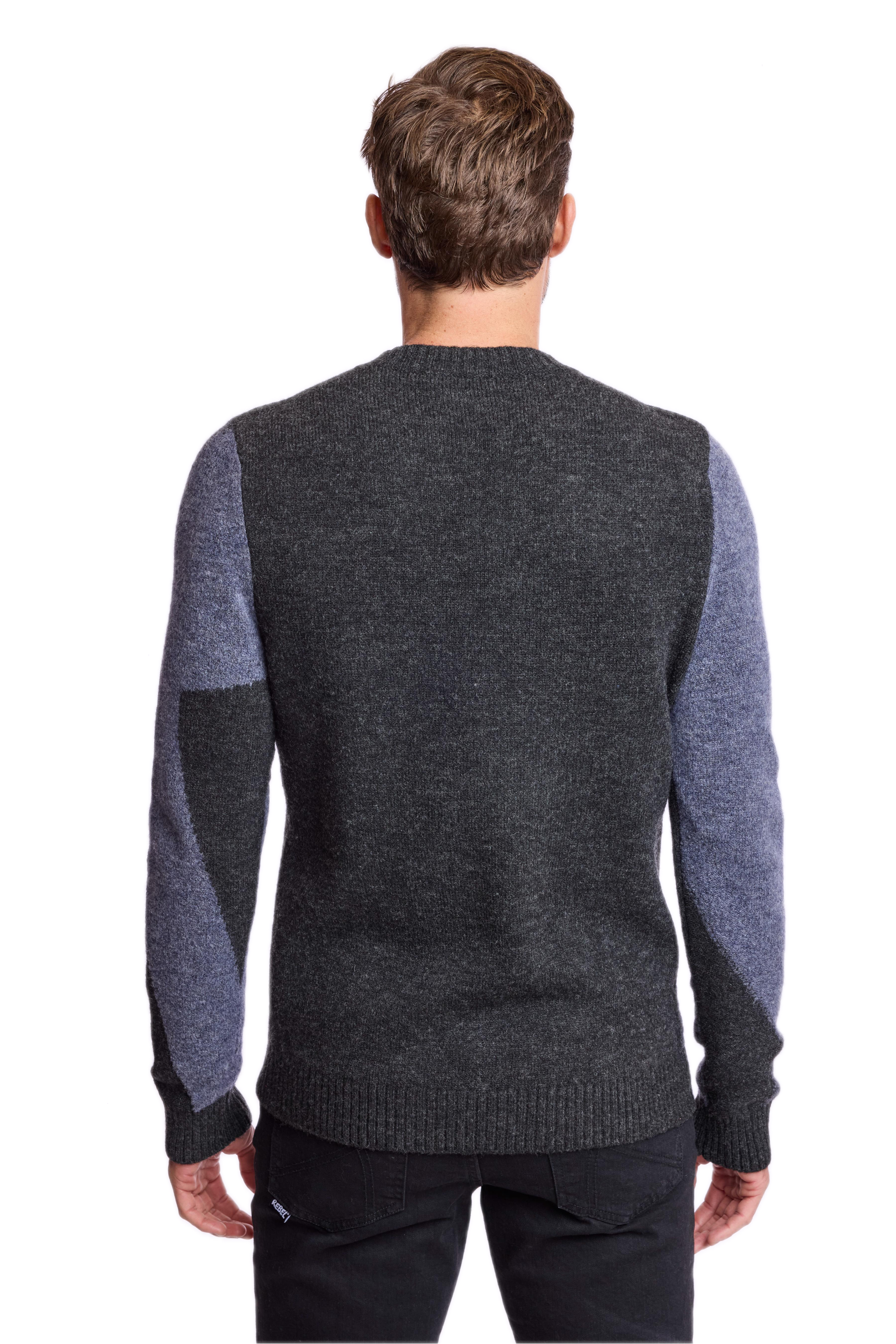 Crewneck Sweater - Charcoal & Blue Grey