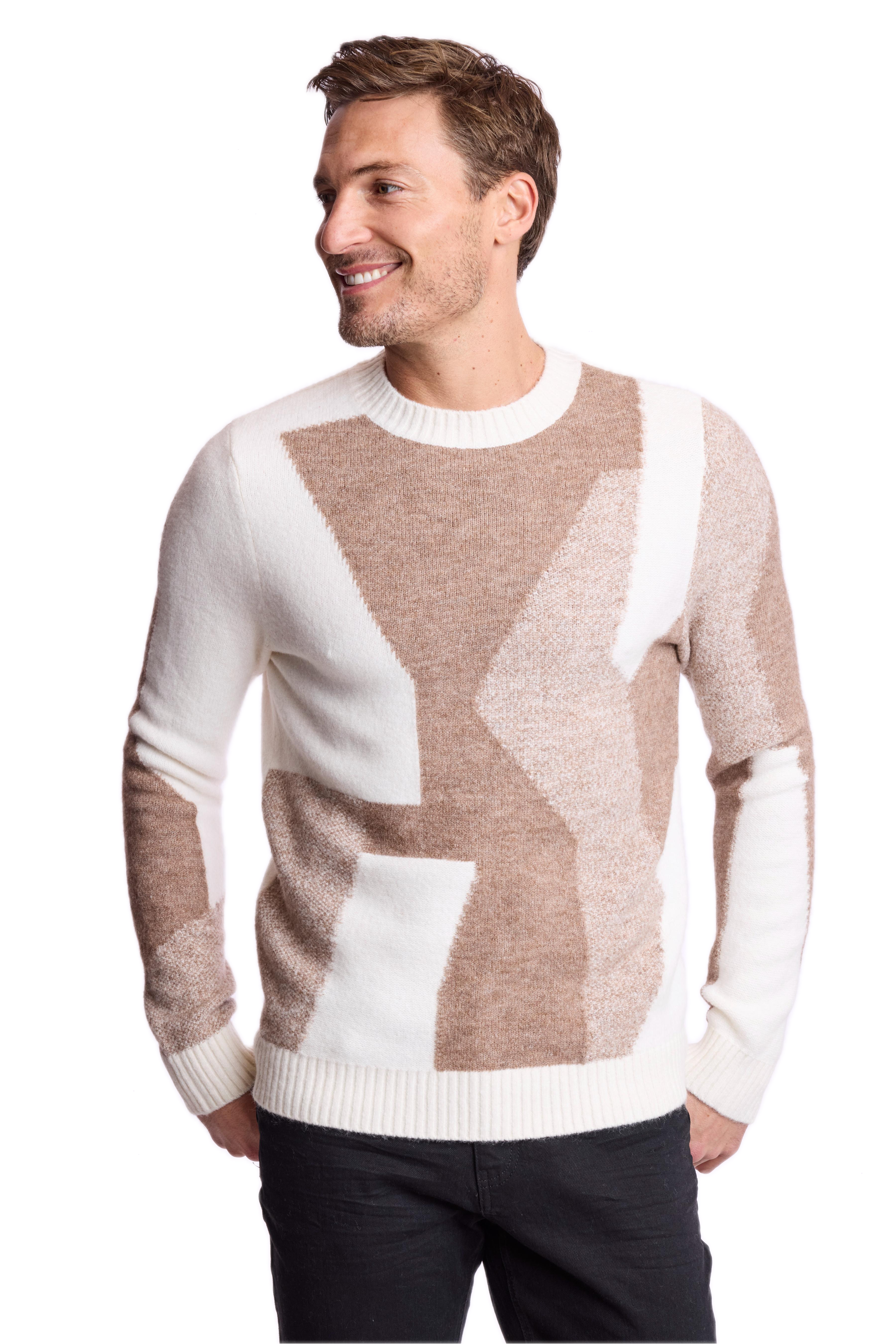 Crewneck Sweater - Brown & Tan