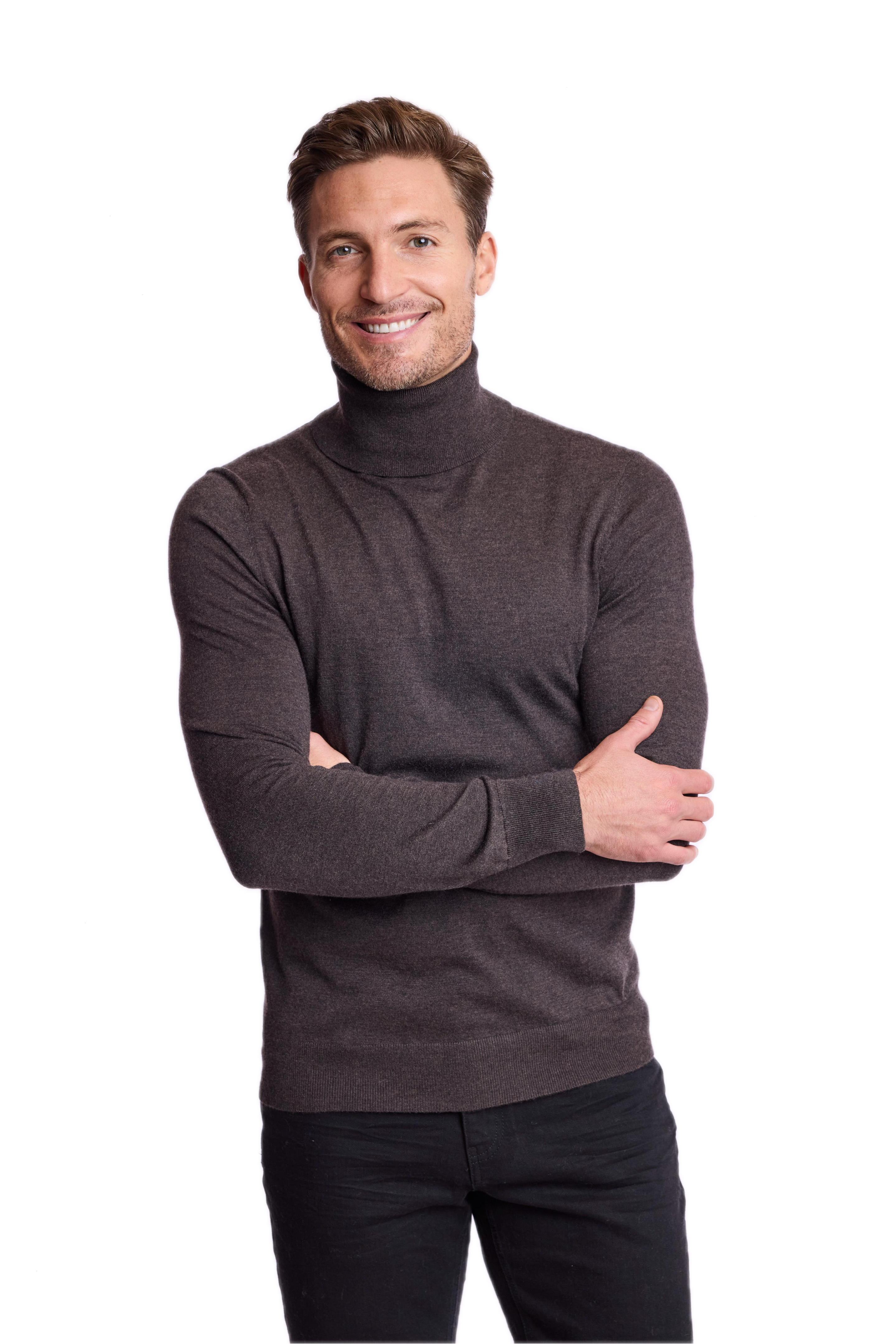 Luxe Fine Gauge Turtleneck - Hershey Brown