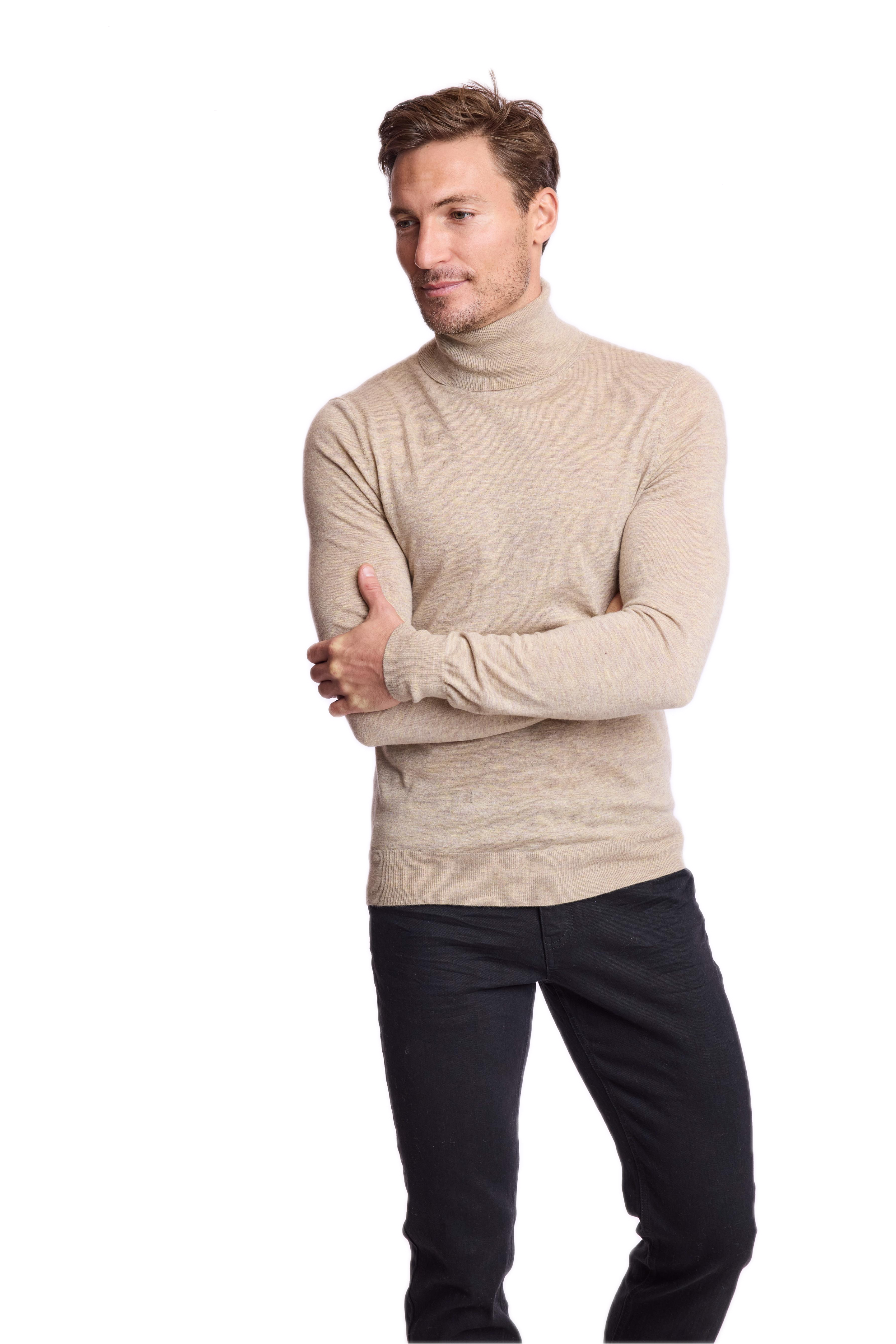 Luxe Fine Gauge Turtleneck - British Beige