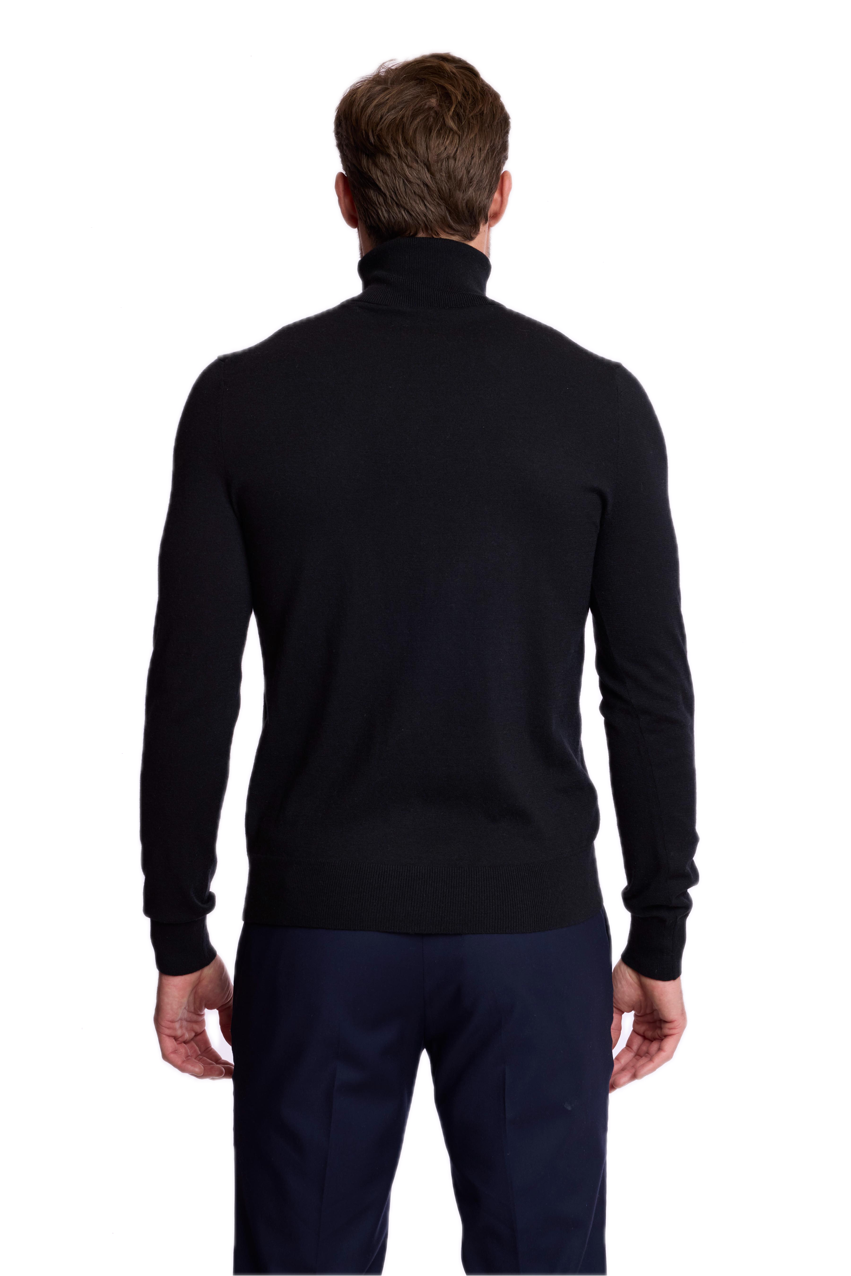 Luxe Fine Gauge Turtleneck - Black Nightfall