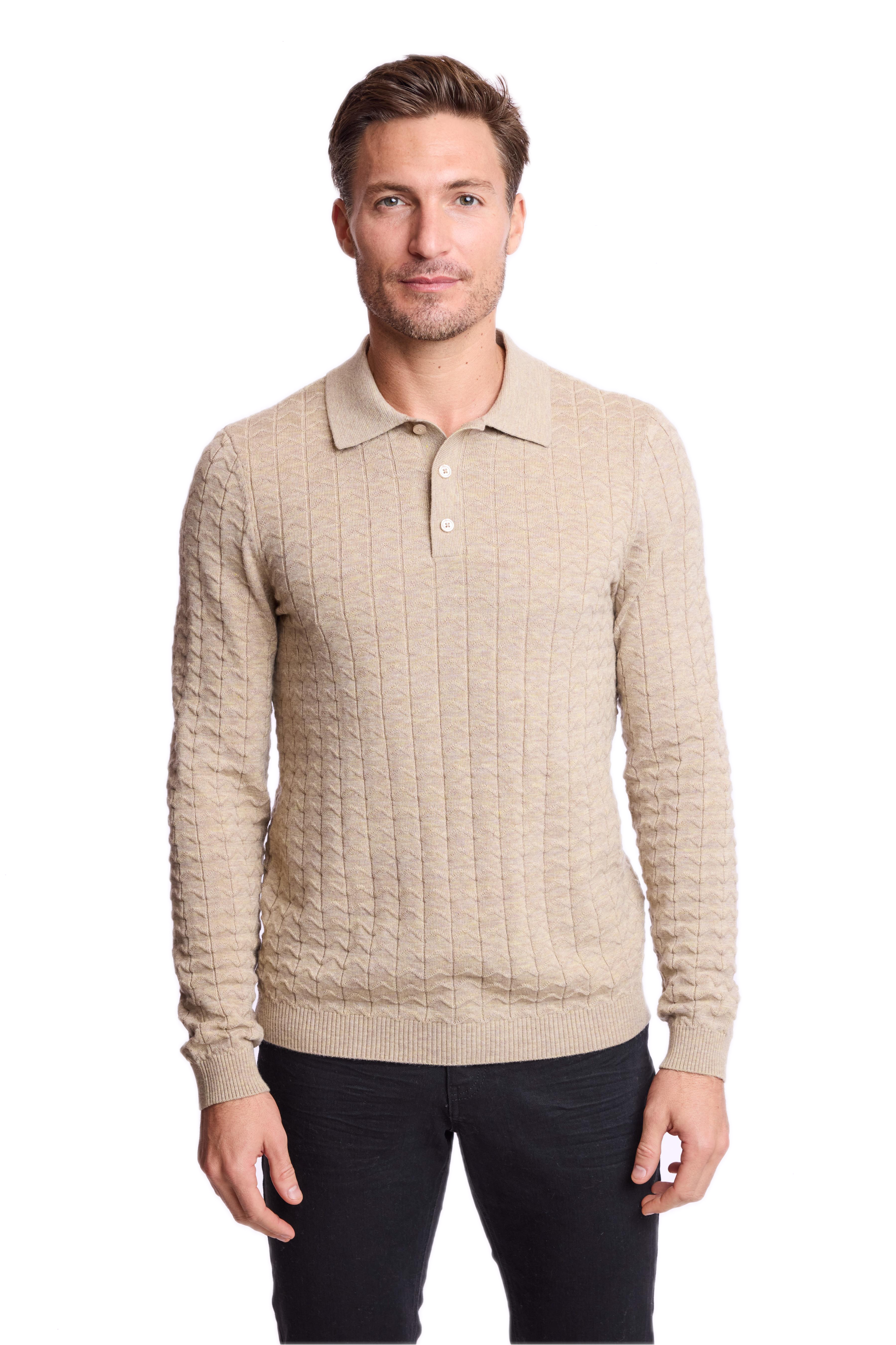 3 Button Polo - British Beige