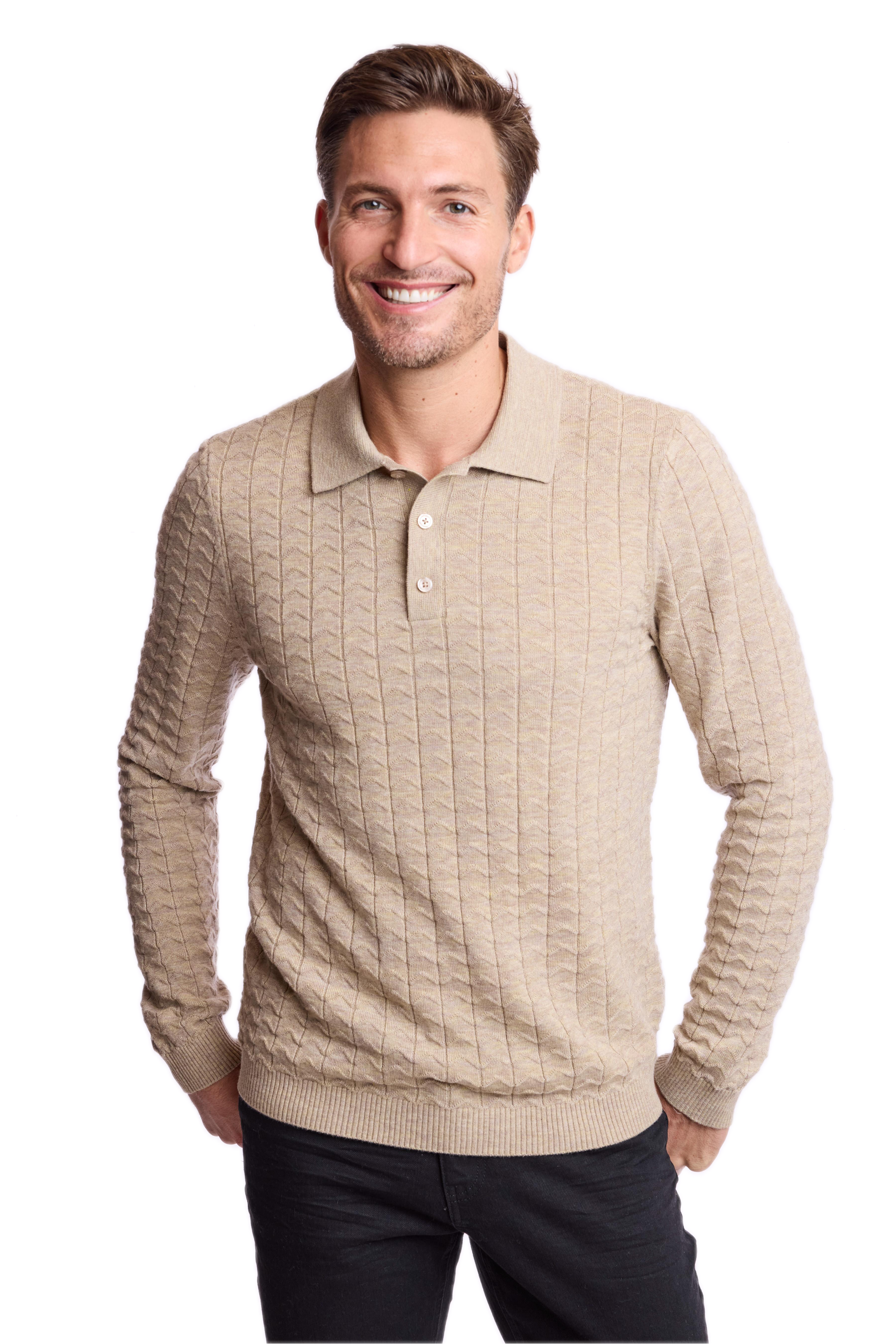 3 Button Polo - British Beige