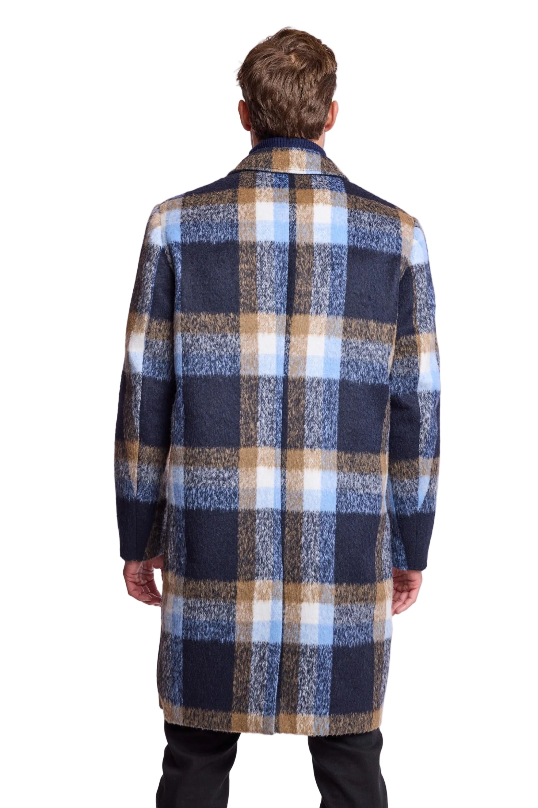 Slash Pocket Overcoat - slim - Blue Tan Buffalo