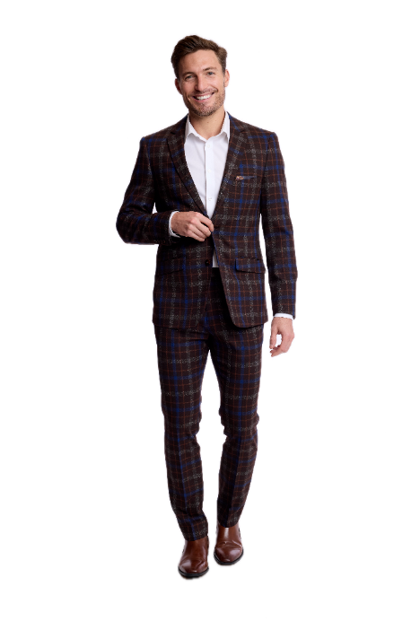Dover Notch Jacket - slim - Chocolate Royal Rust Check