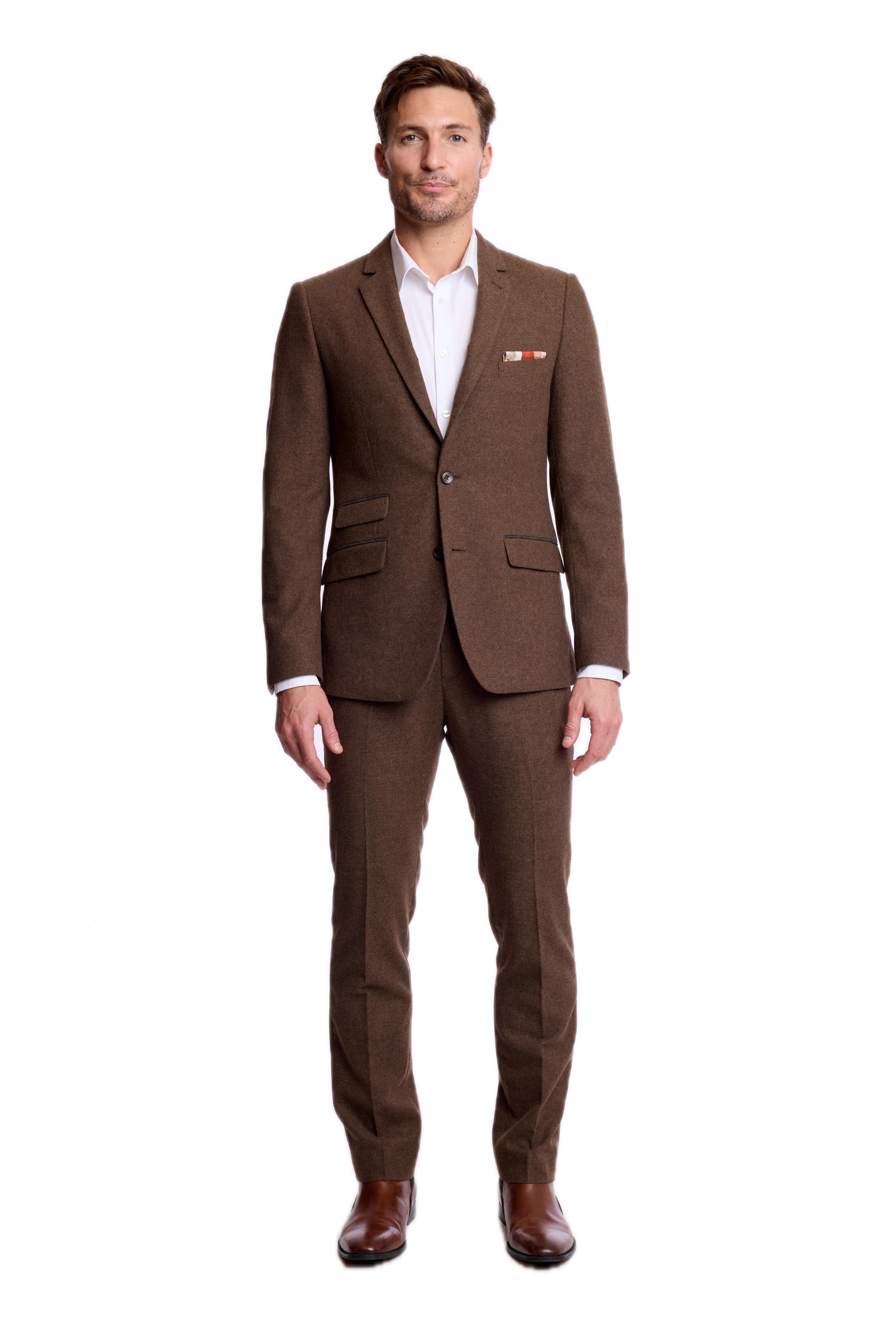 Dover Notch Jacket - slim - Brown Tweed