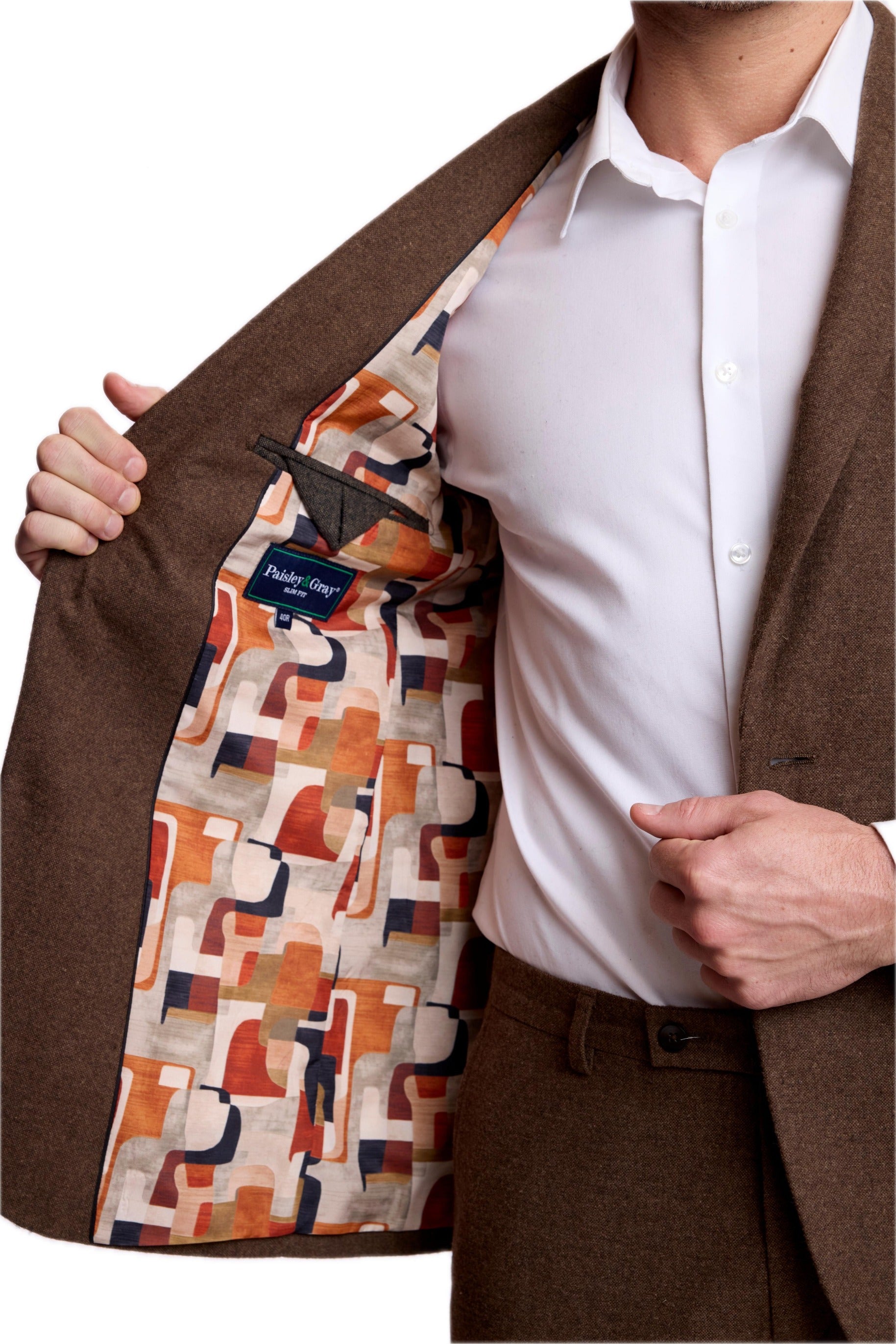 Dover Notch Jacket - slim - Brown Tweed