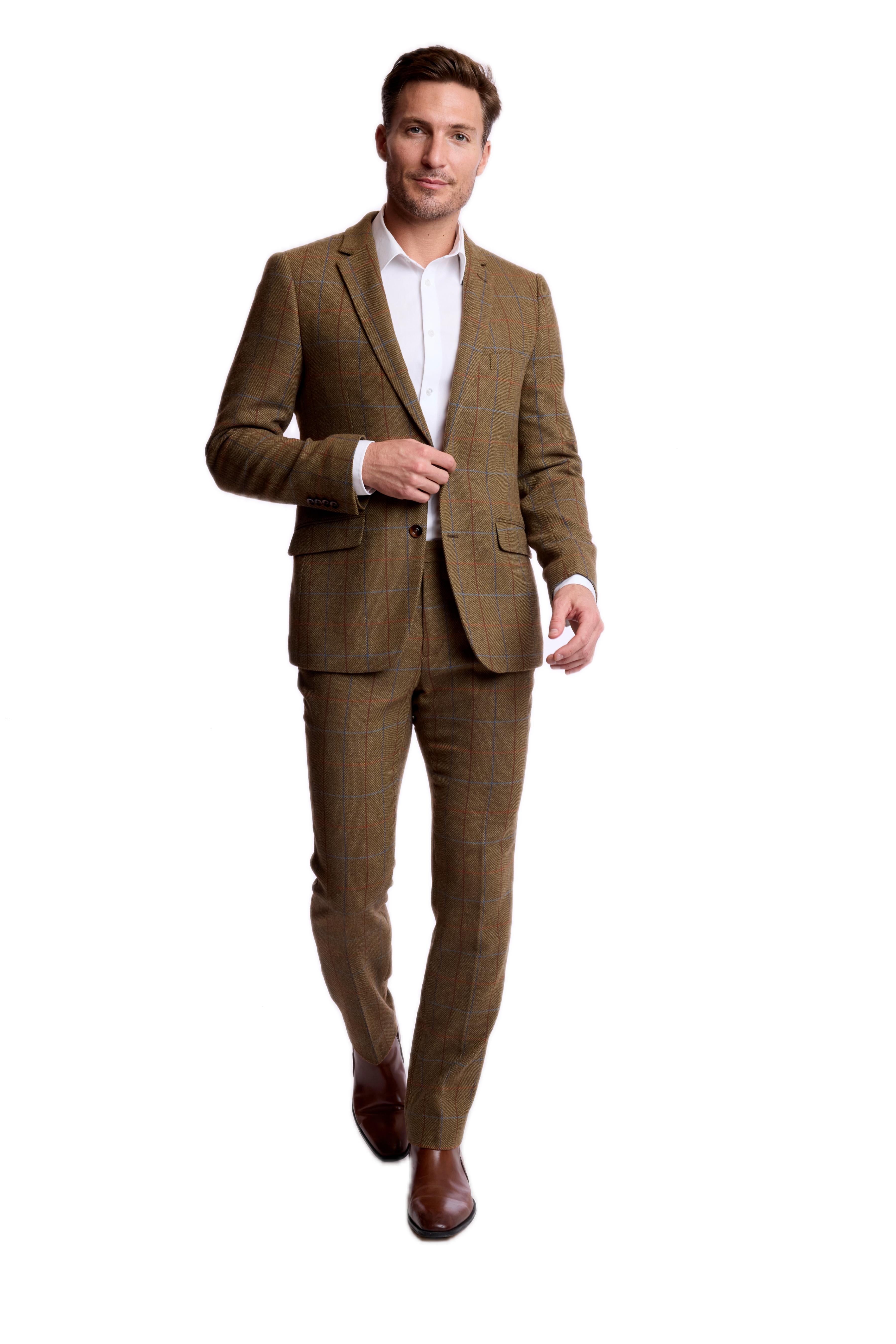 Dover Notch Jacket - slim - Army Herringbone Windowpane