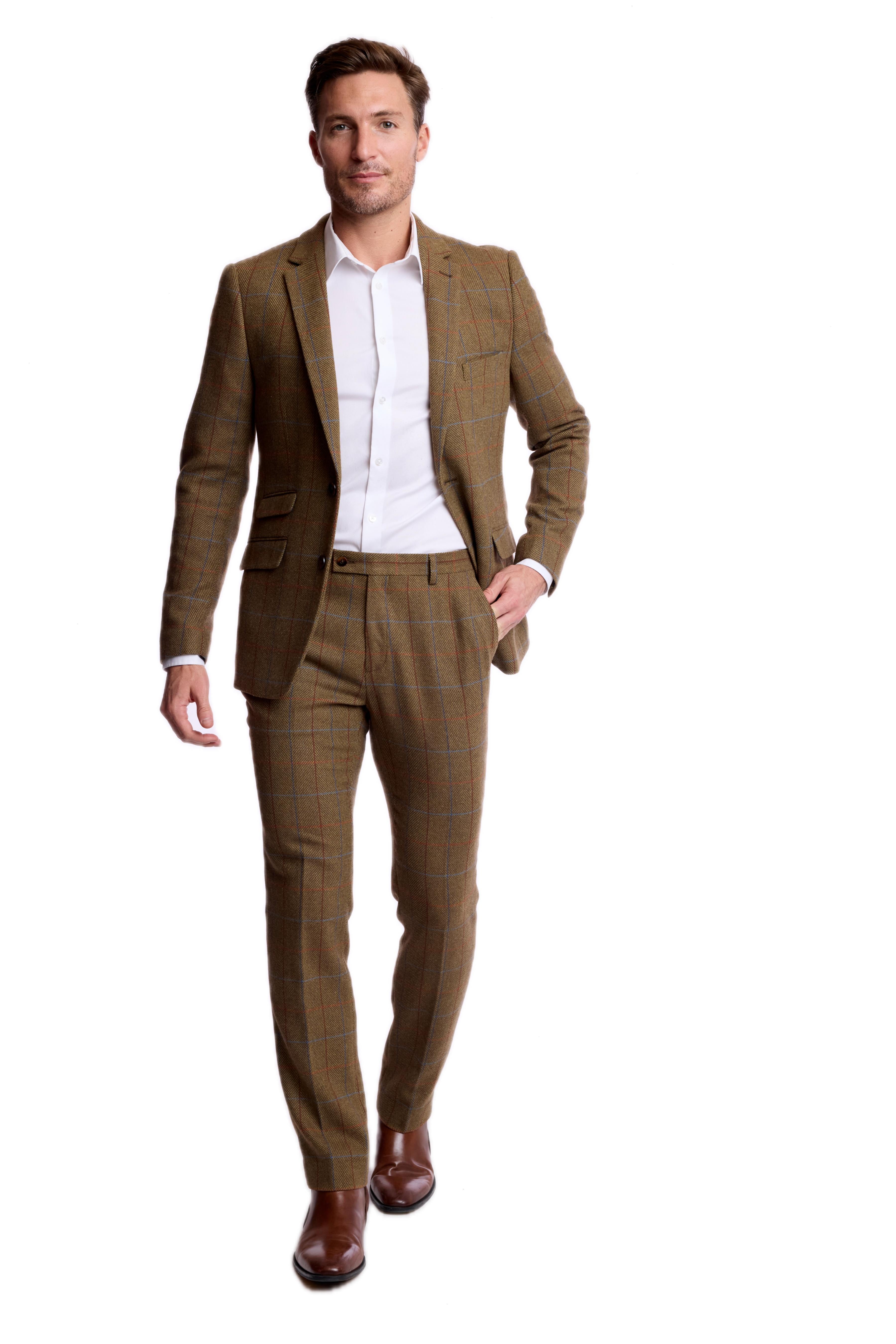 Dover Notch Jacket - slim - Army Herringbone Windowpane