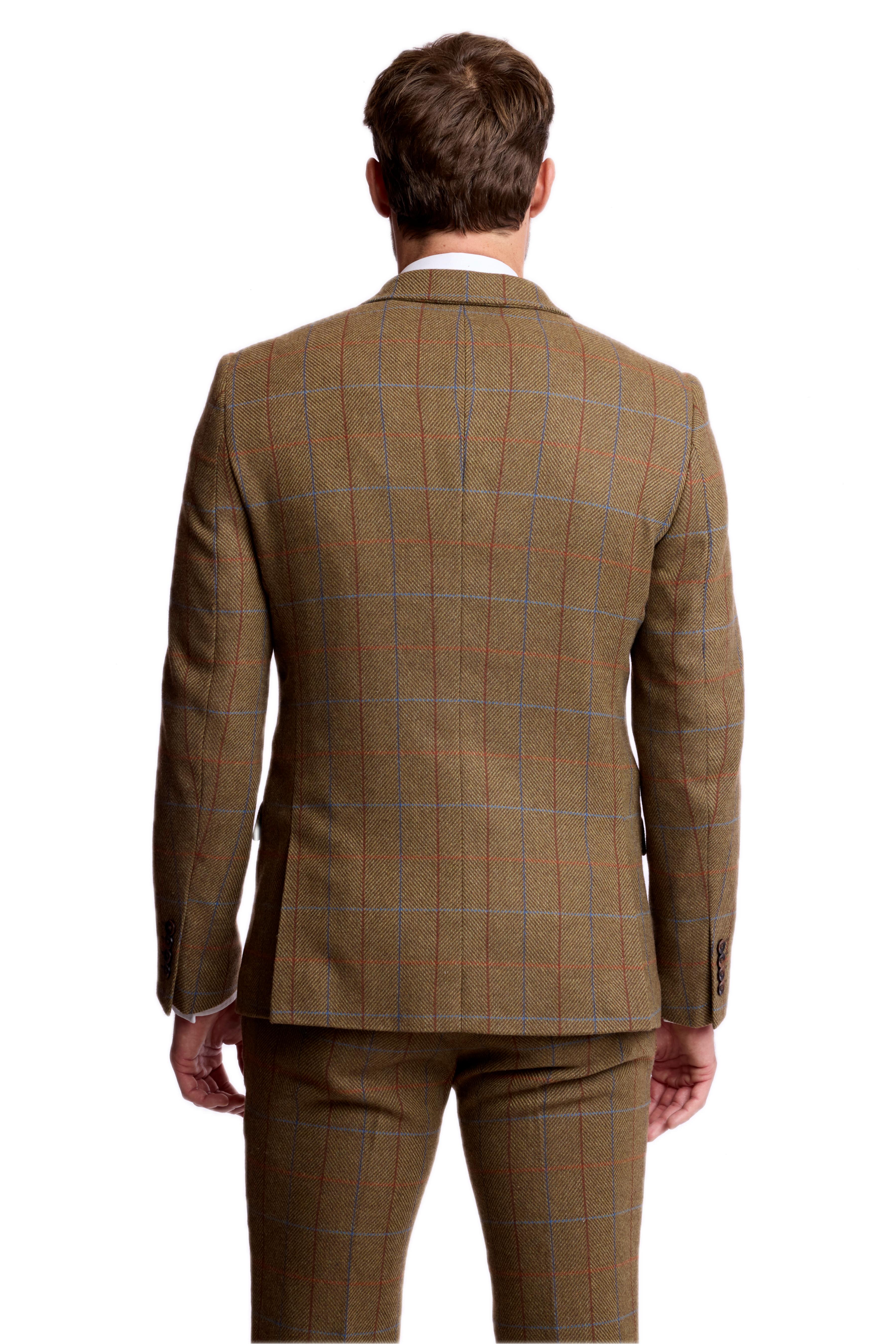 Dover Notch Jacket - slim - Army Herringbone Windowpane