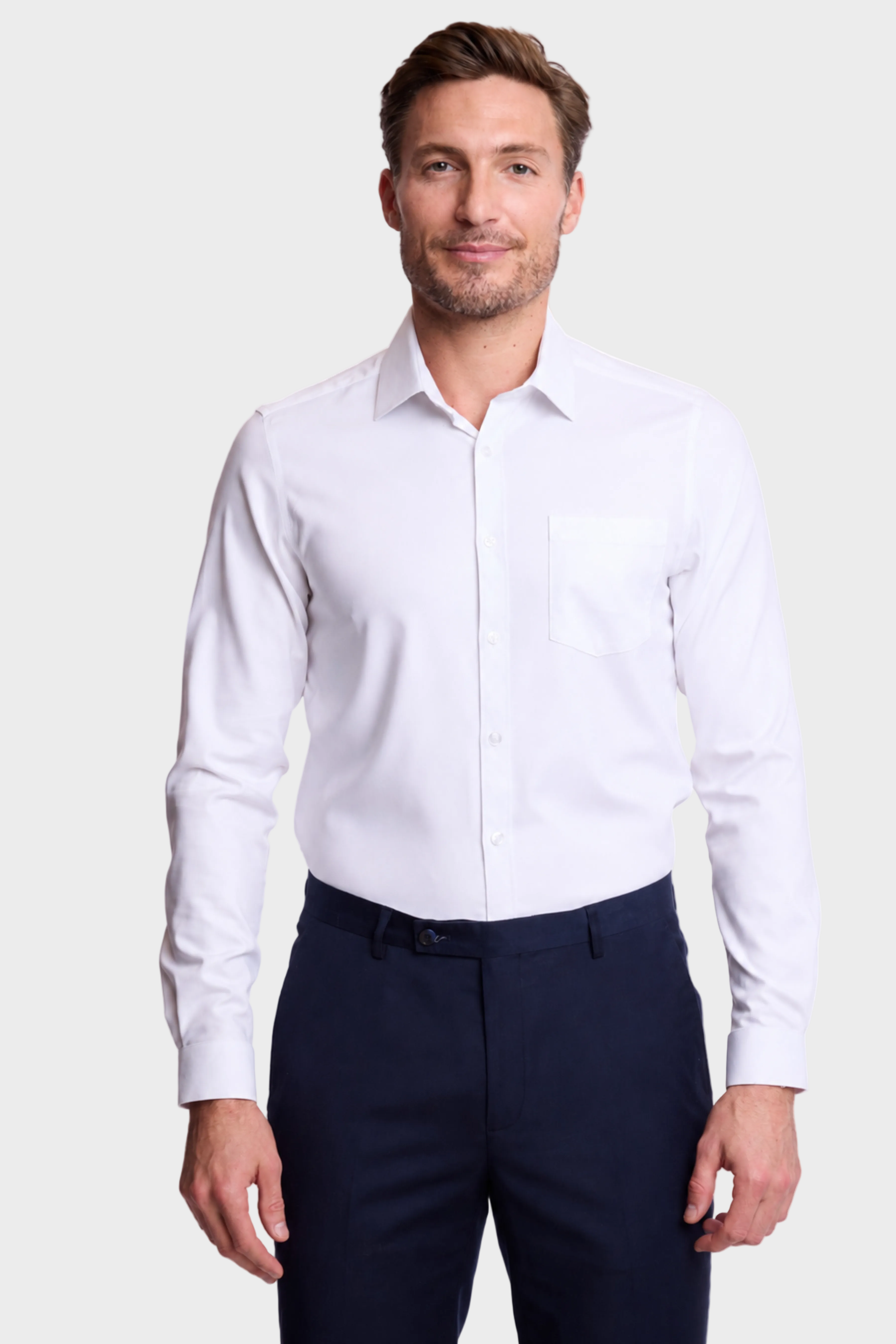 Samuel Spread Collar Shirt - All White