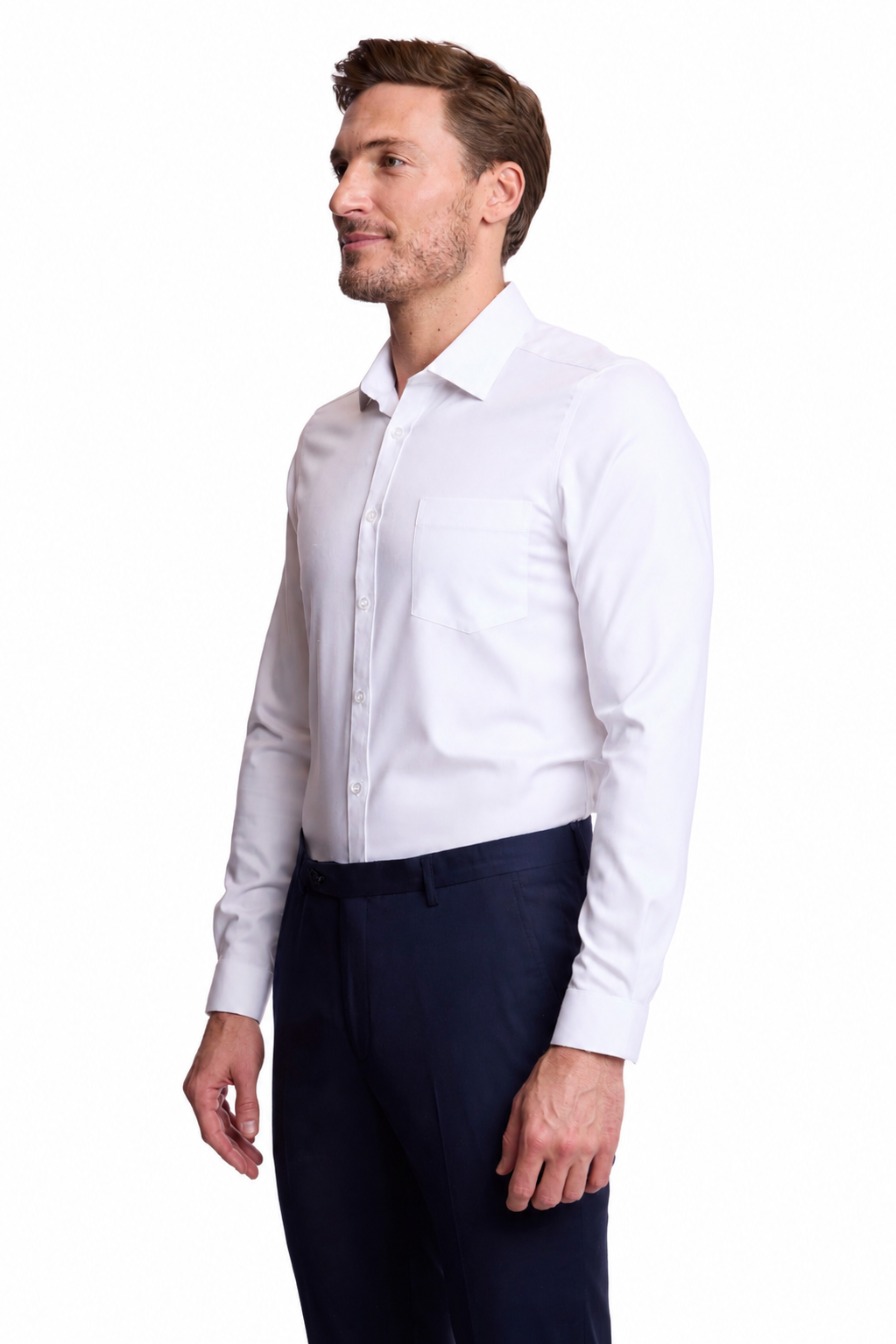 Samuel Spread Collar Shirt - All White