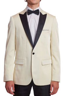  Grosvenor Peak Tux Jacket - slim - Ivory & Black
