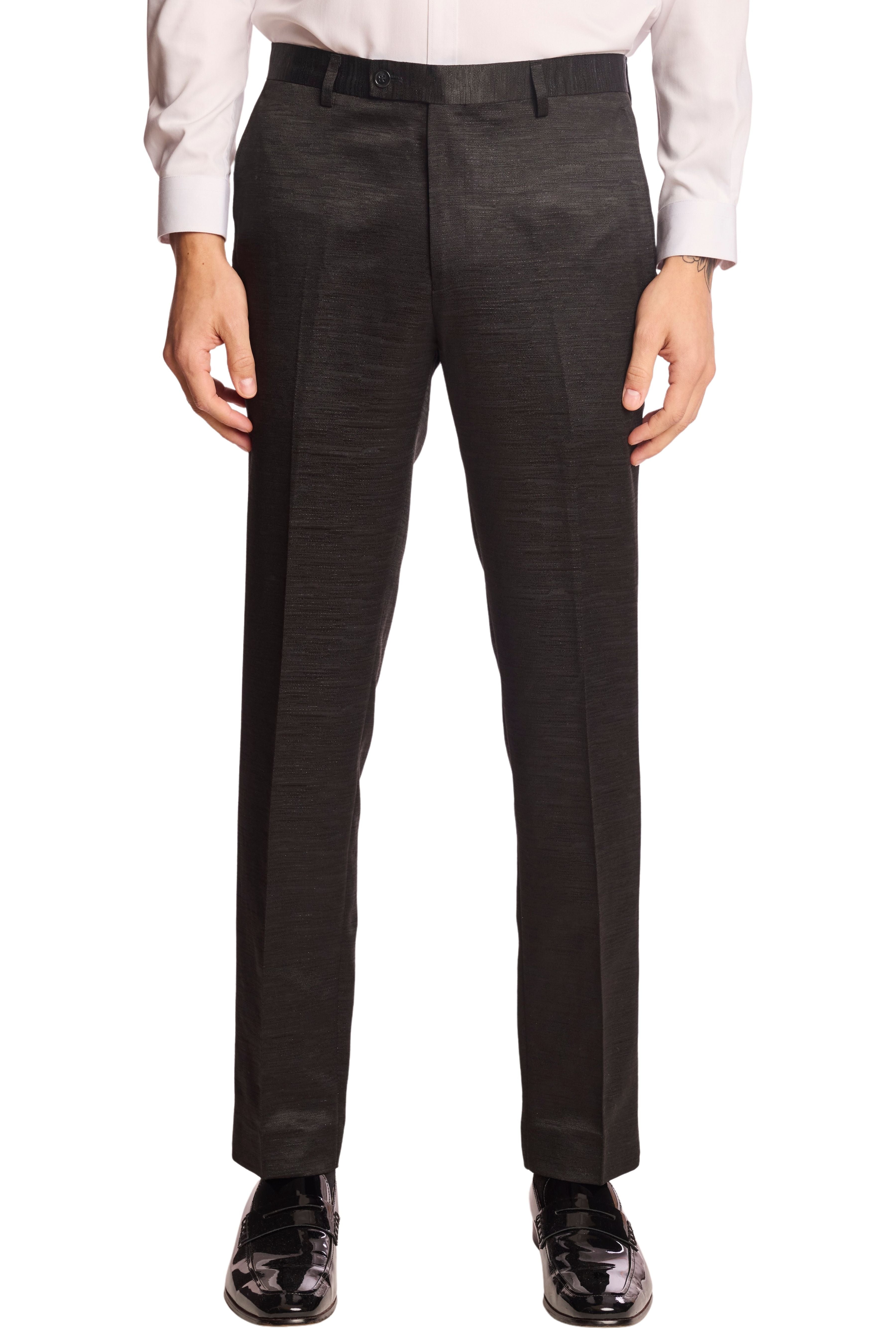 Sloane Tux Pants - slim - Black Jacquard