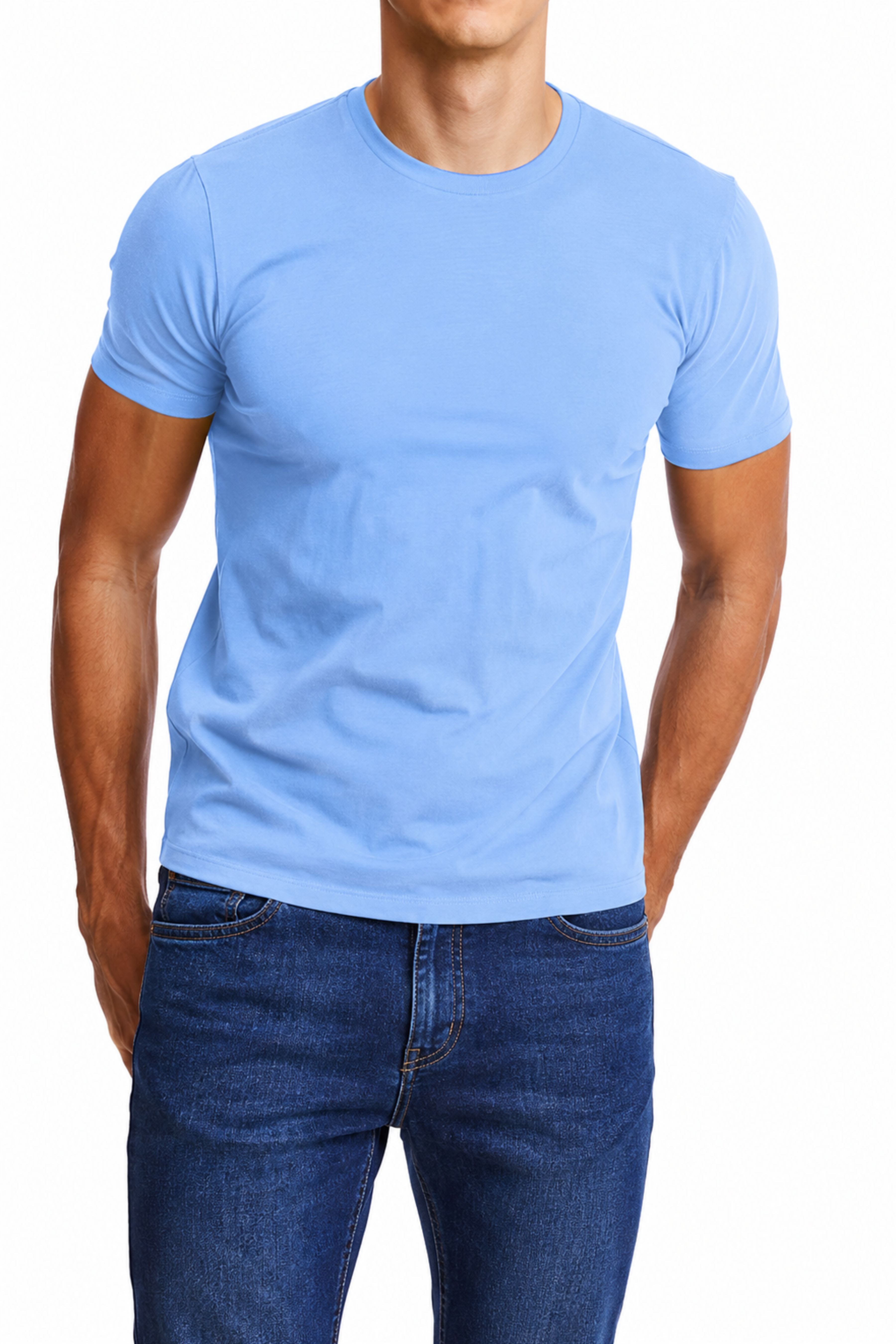 Lucas Crewneck T-Shirt - Easy Blue
