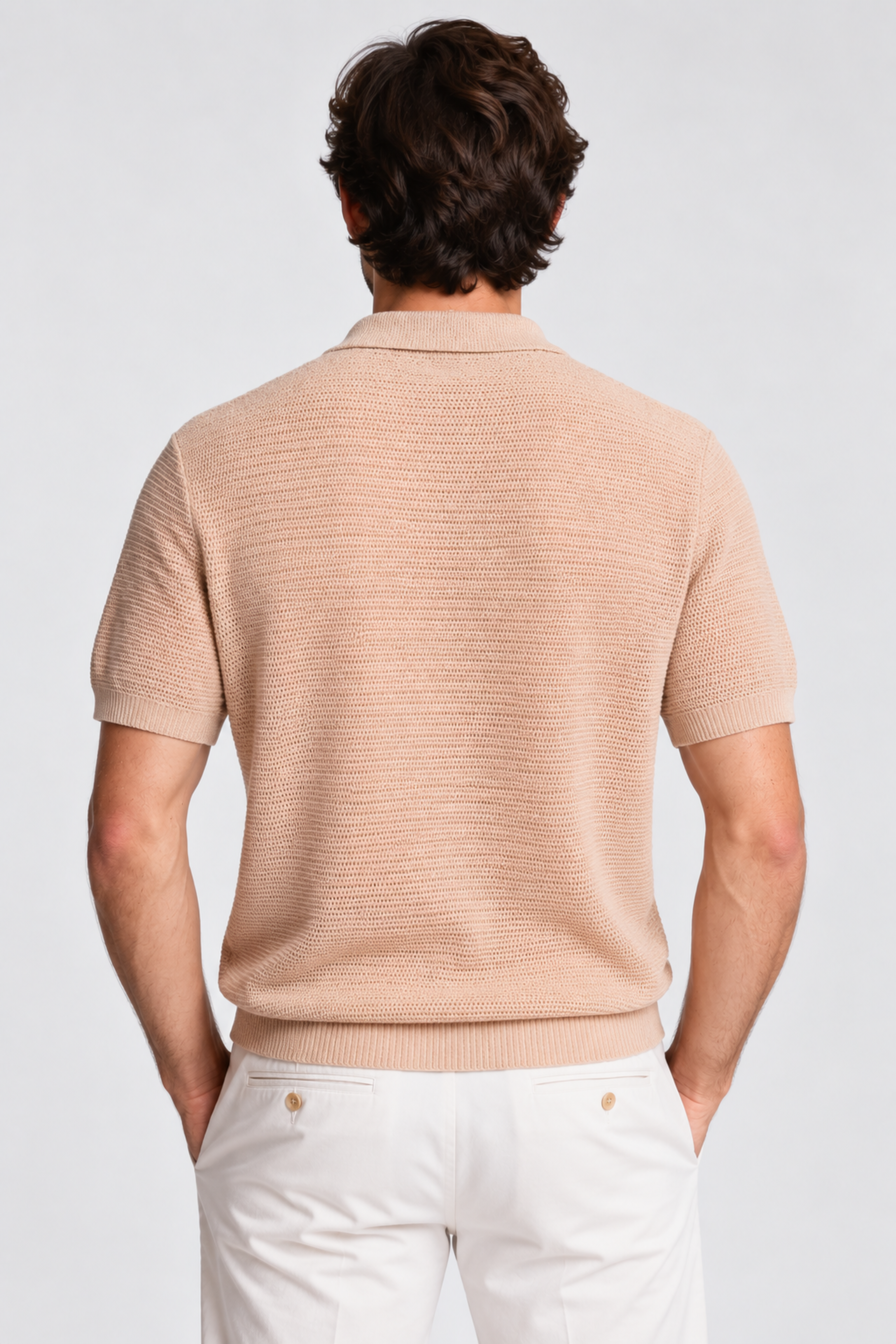 Johnny Collar Polo - Tan Chenille