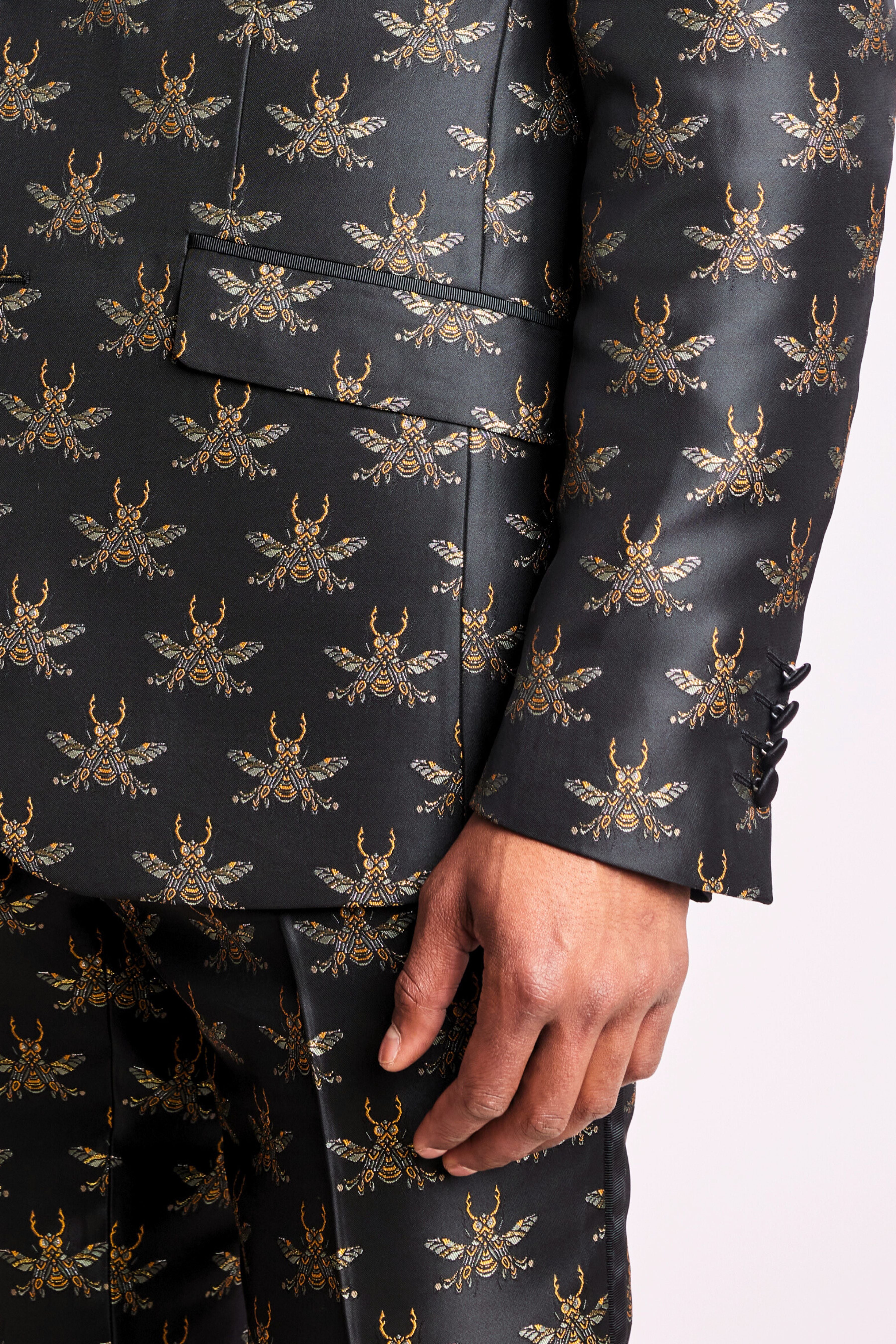Grosvenor Peak Tux Jacket - slim - Black Bees