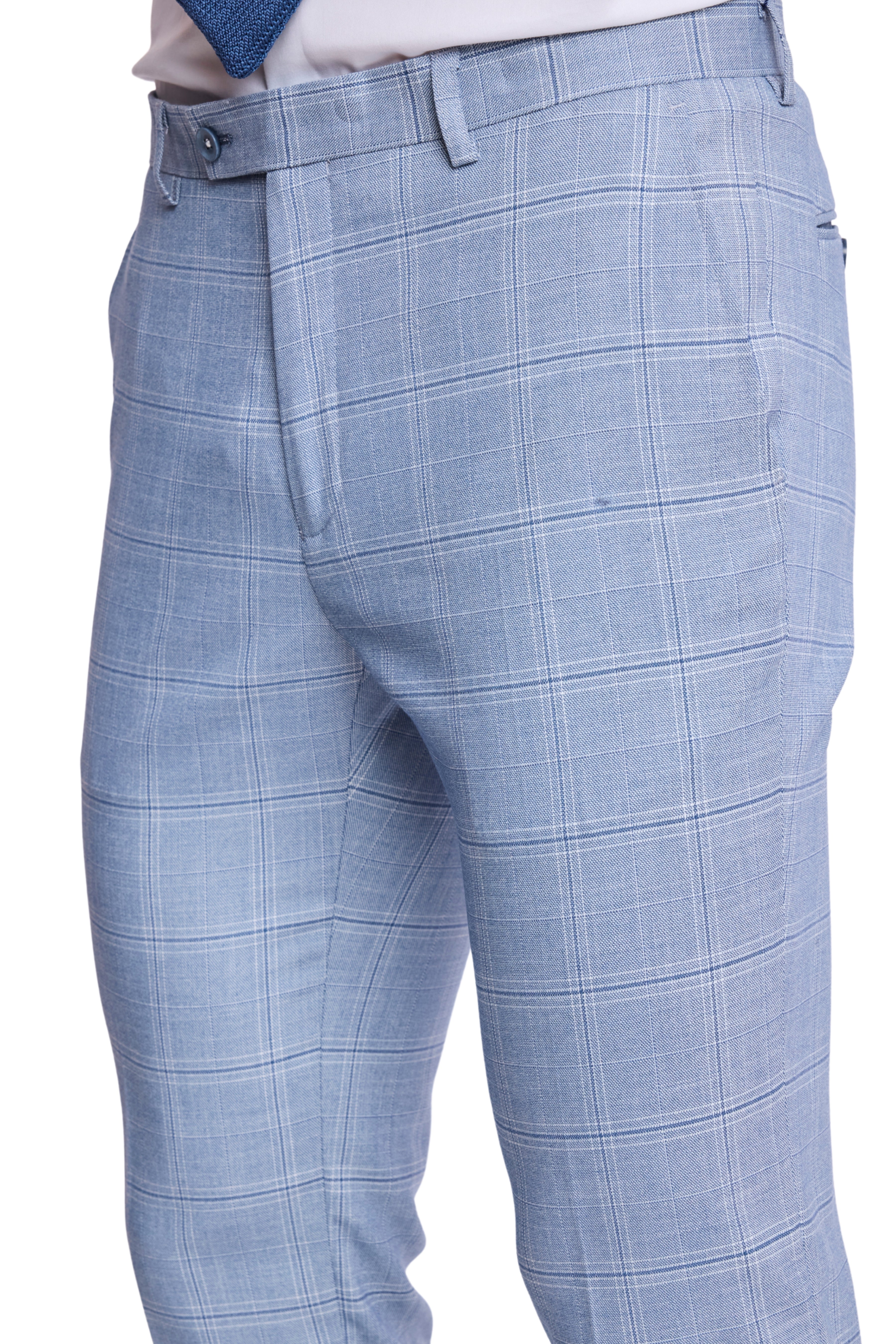 Downing Pants - slim - Blue White Check