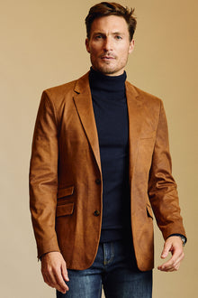  Notch Sports Jacket - Brown Caramel Vegan Leather