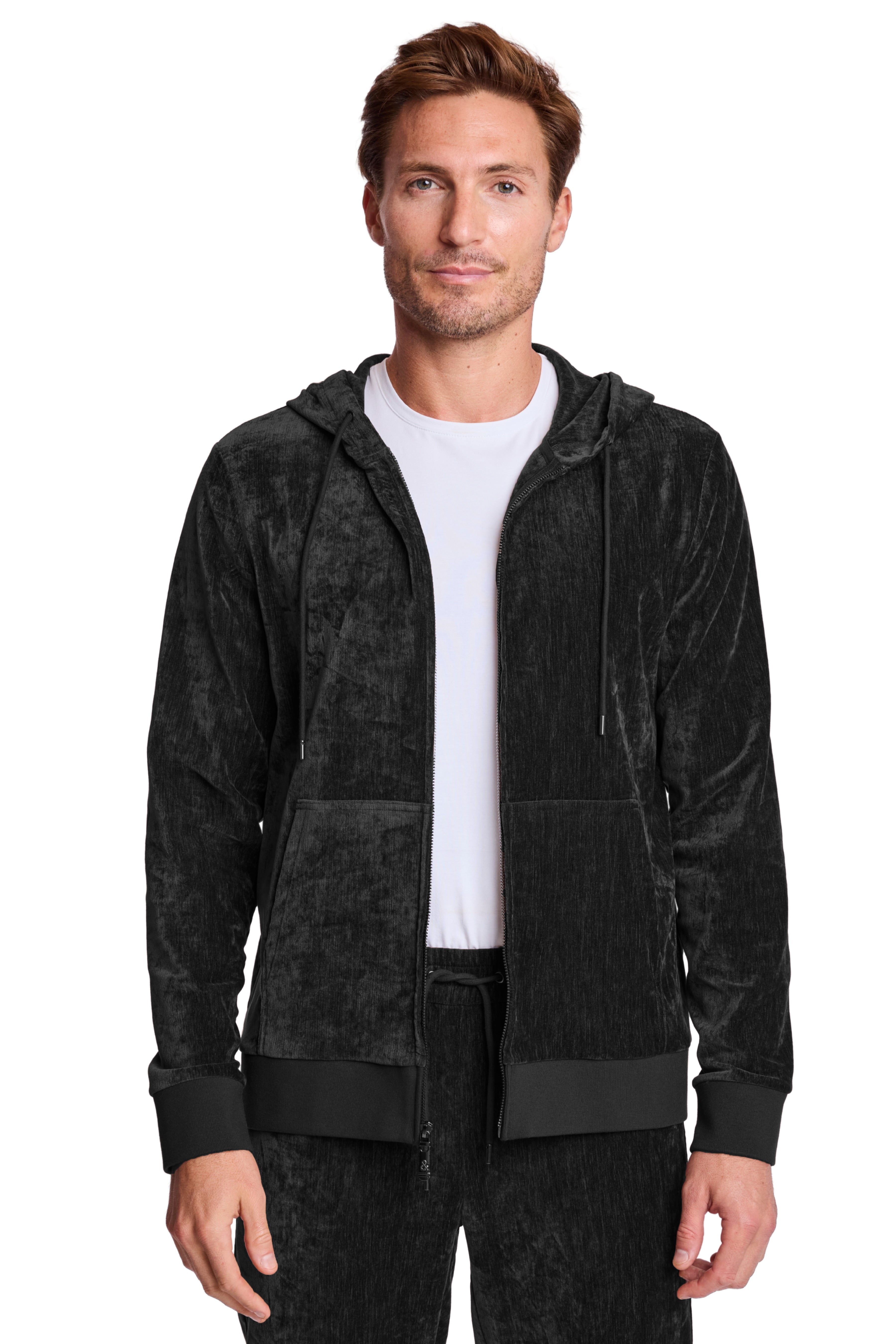 Velvet Zip-Up Hoody - Black Velvet