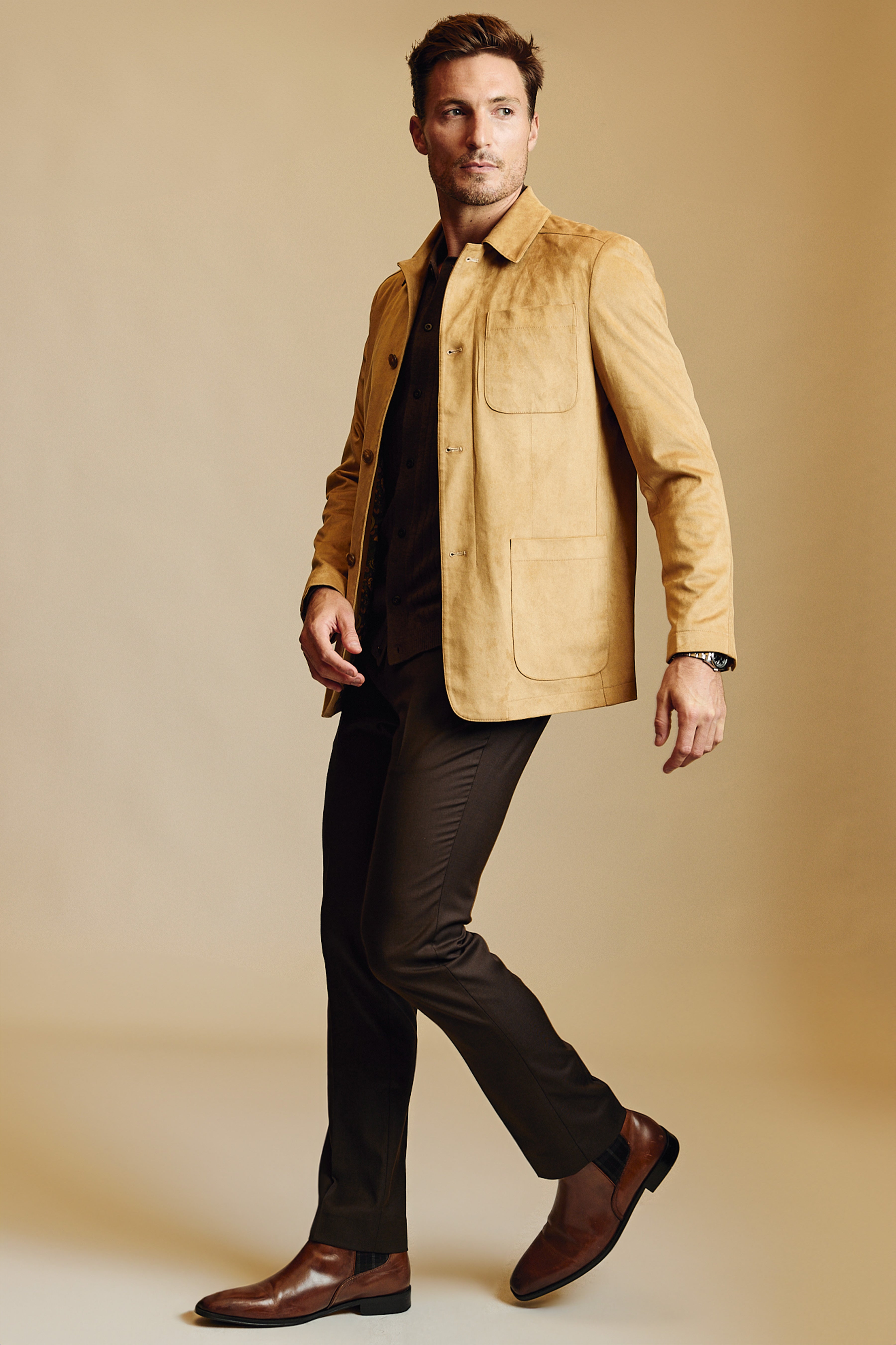 New City Button Up Jacket - Chamois Microsuede