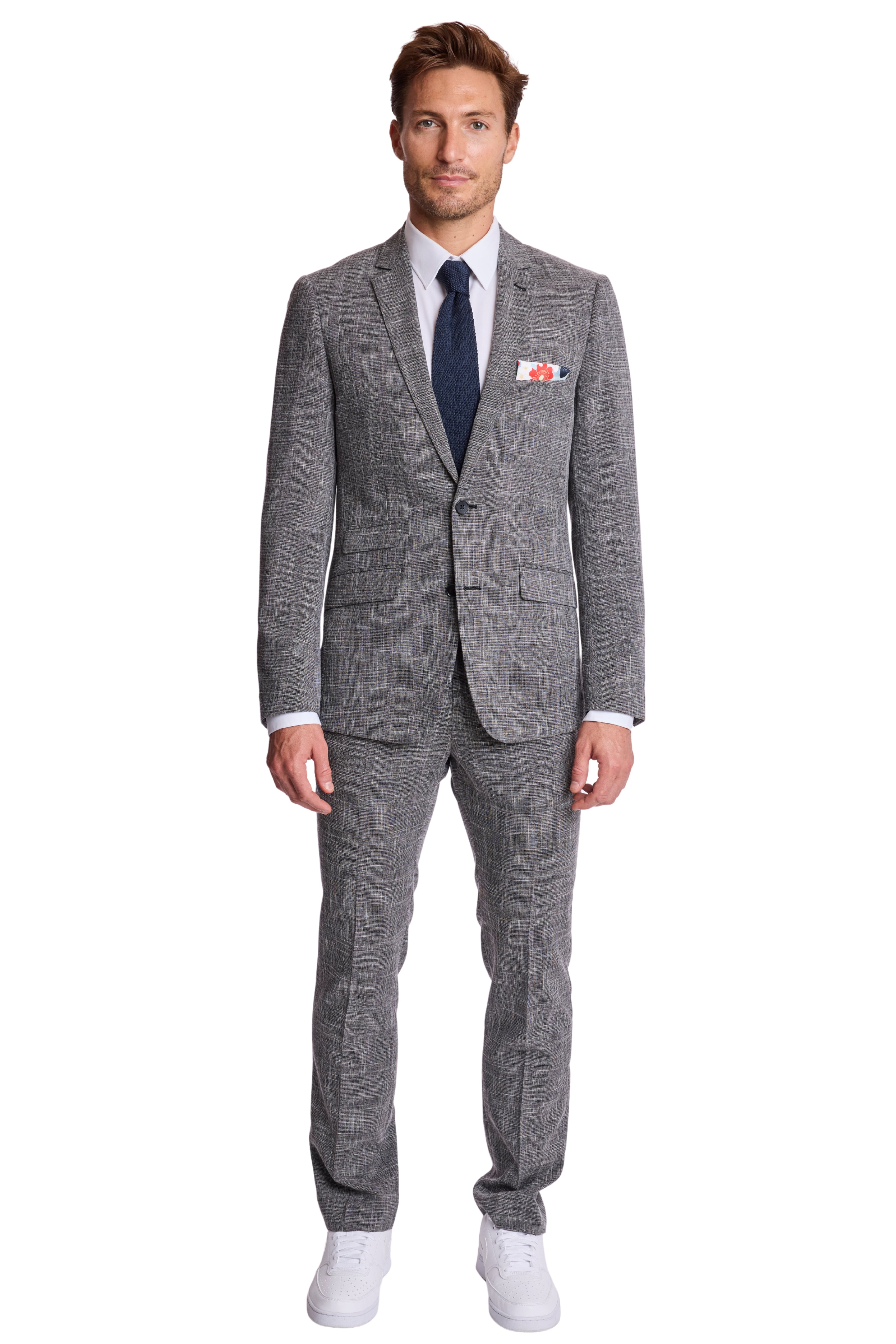 Downing Pants - slim - Black White Grid