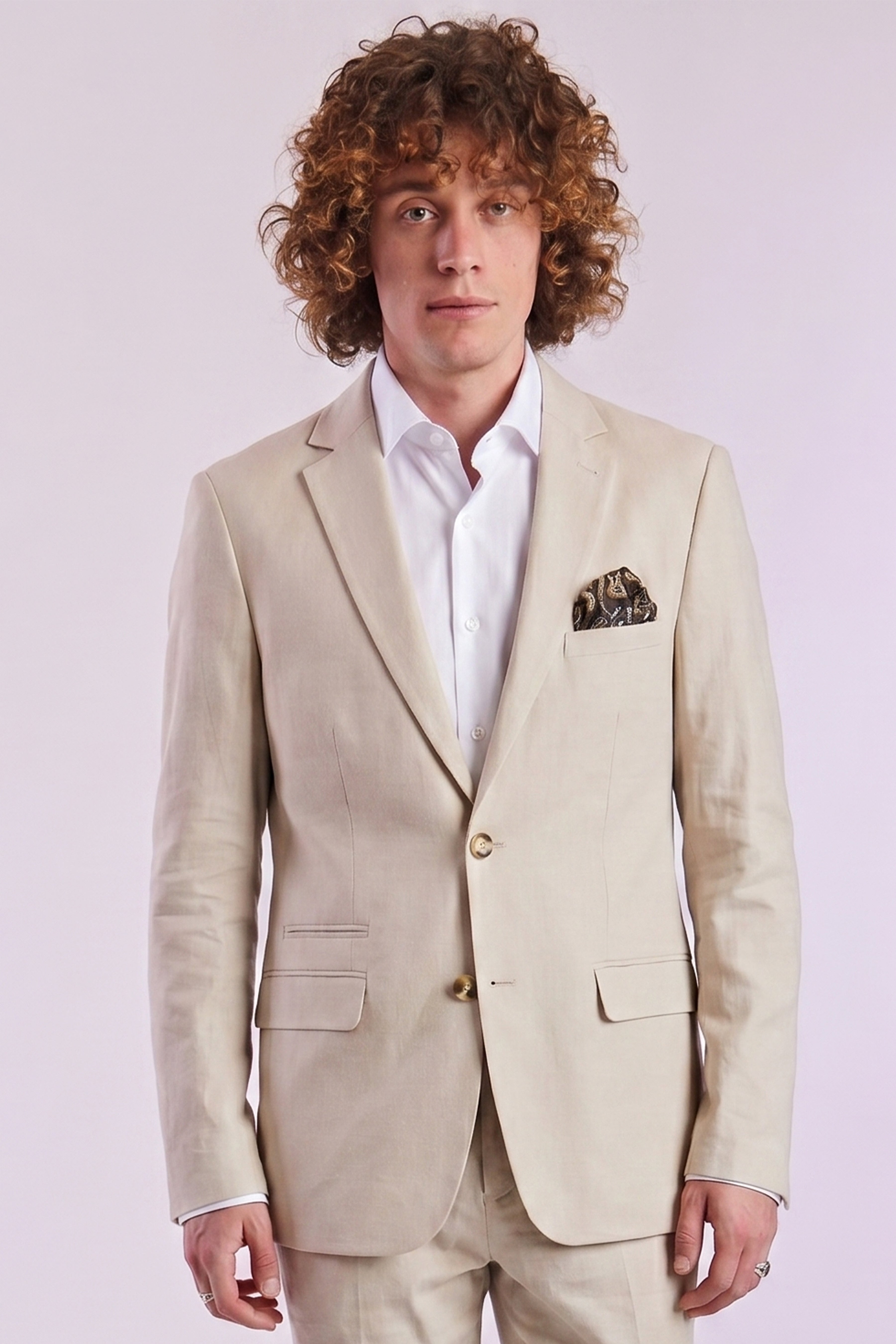 Dover Notch Jacket - slim - Tan Linen