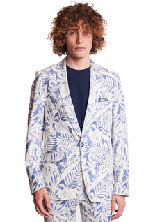  Stanford Shawl Jacket  - slim - Faded Blue Leaf