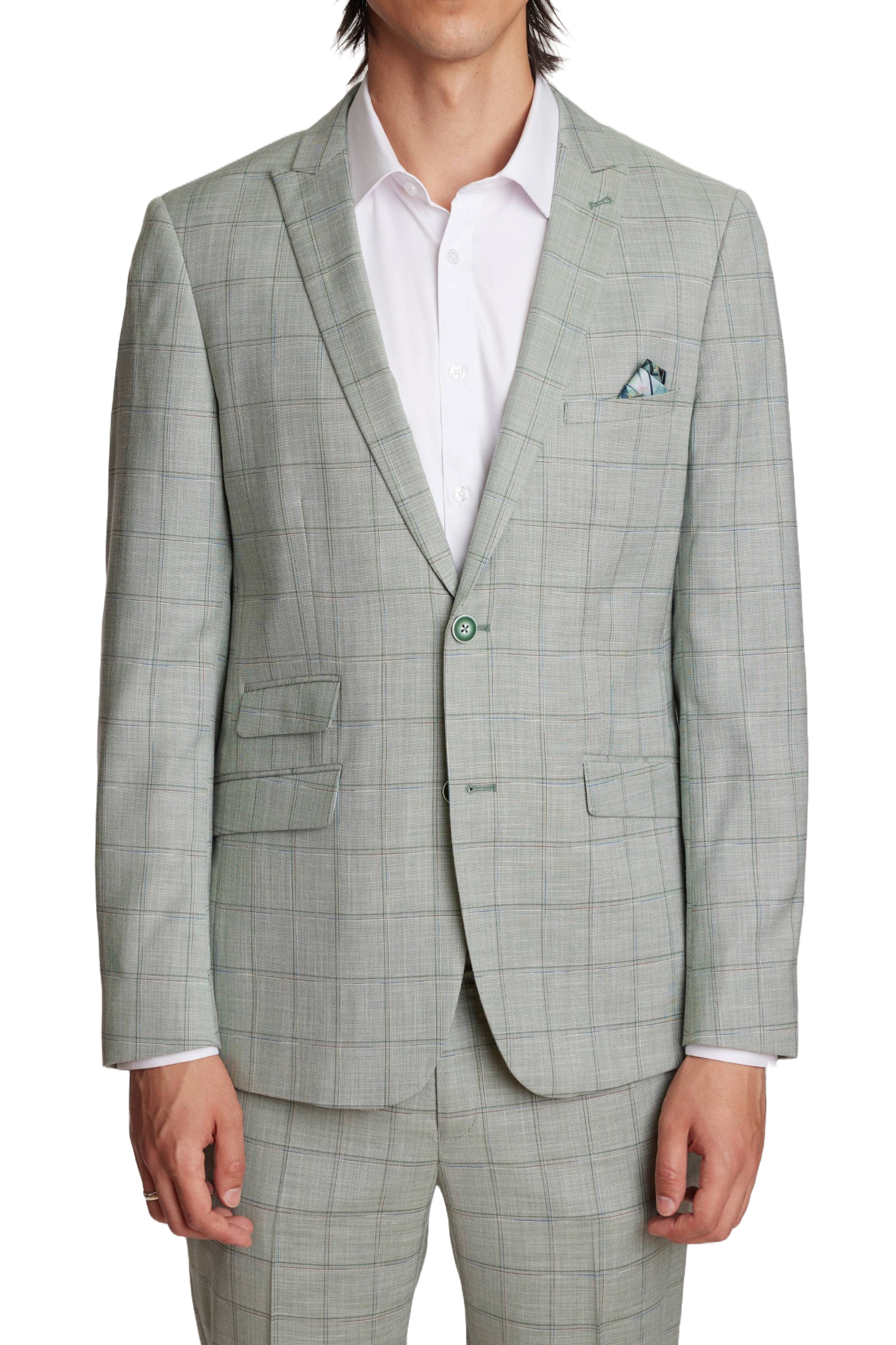 Ashton Peak Jacket - slim - Green Double Check