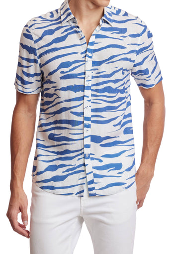 Soleil S/S Shirt - White Royal Zebra